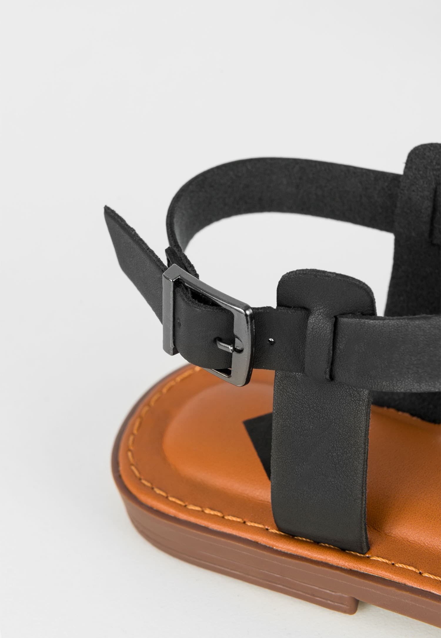 WJS beżowe sandały damskie na płaskiej podeszwie