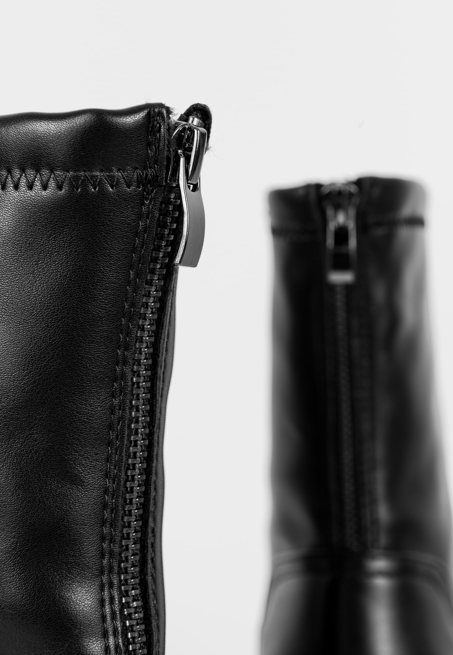 WJS czarne botki damskie z zamkiem z tyłu