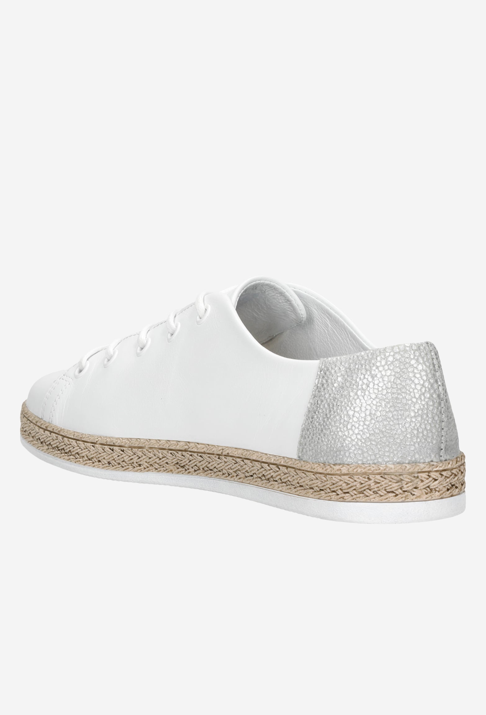 Lekkie białe półbuty damskie z ozdobną podeszwą