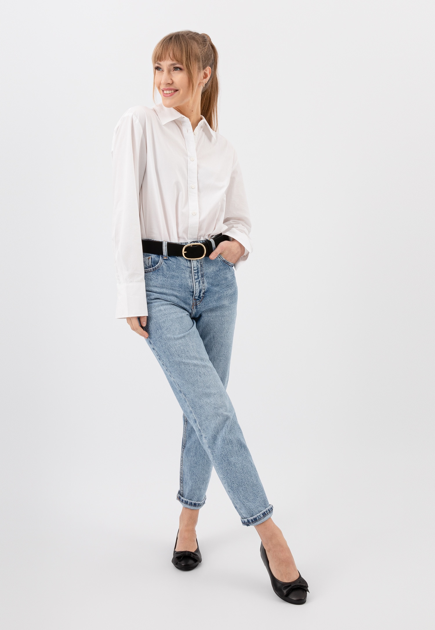 Czarny pasek damski z dwoiny welurowej