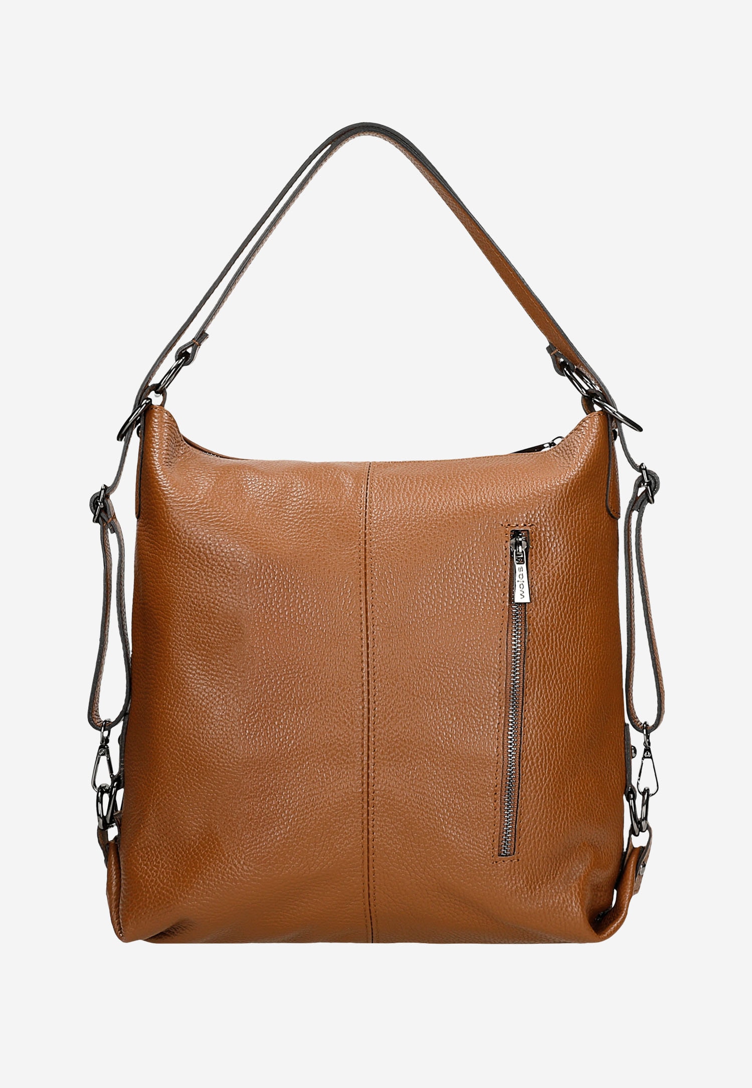 Beżowa skórzana torebka plecak 2w1