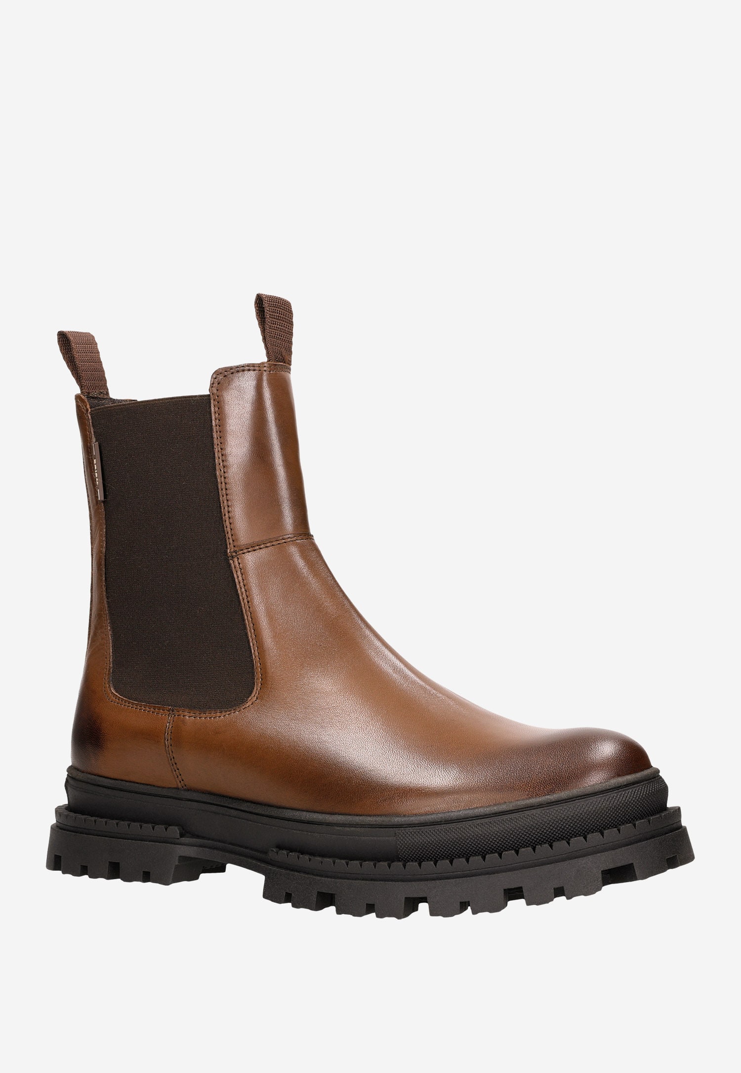 Wysokie skórzane sztyblety męskie brązowe