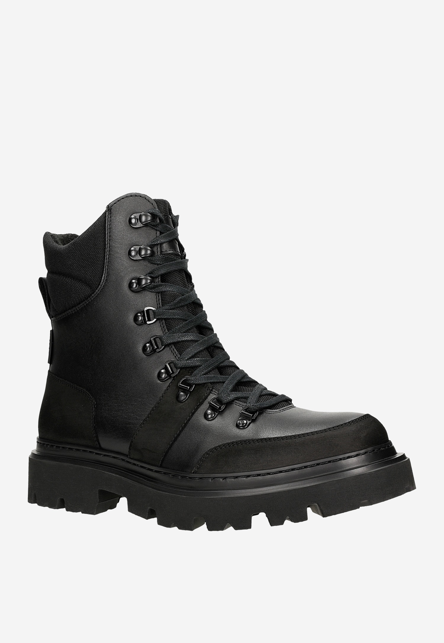 Czarne masywne bikery męskie z ociepleniem