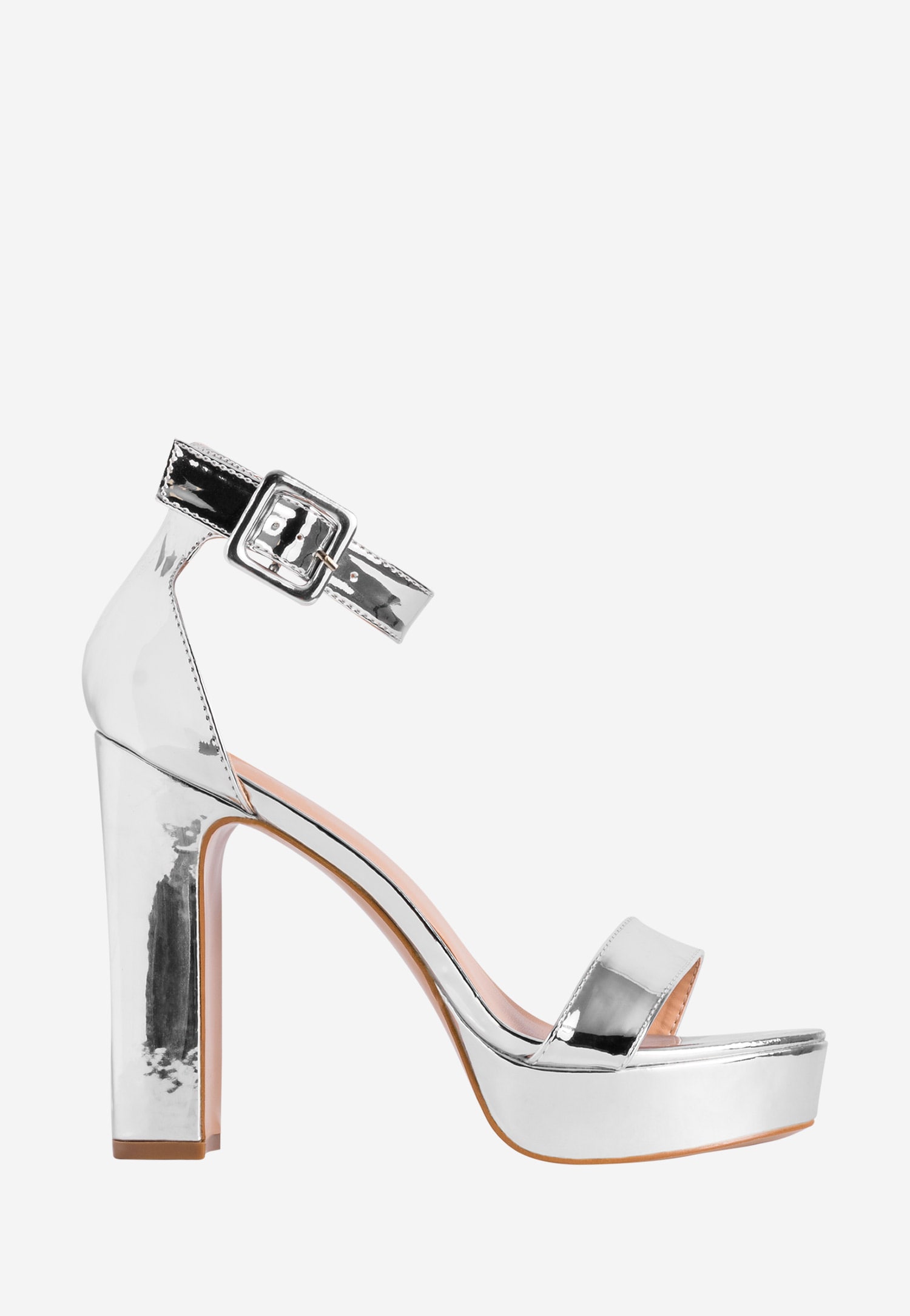 WJS wysokie beżowe sandały na platformie