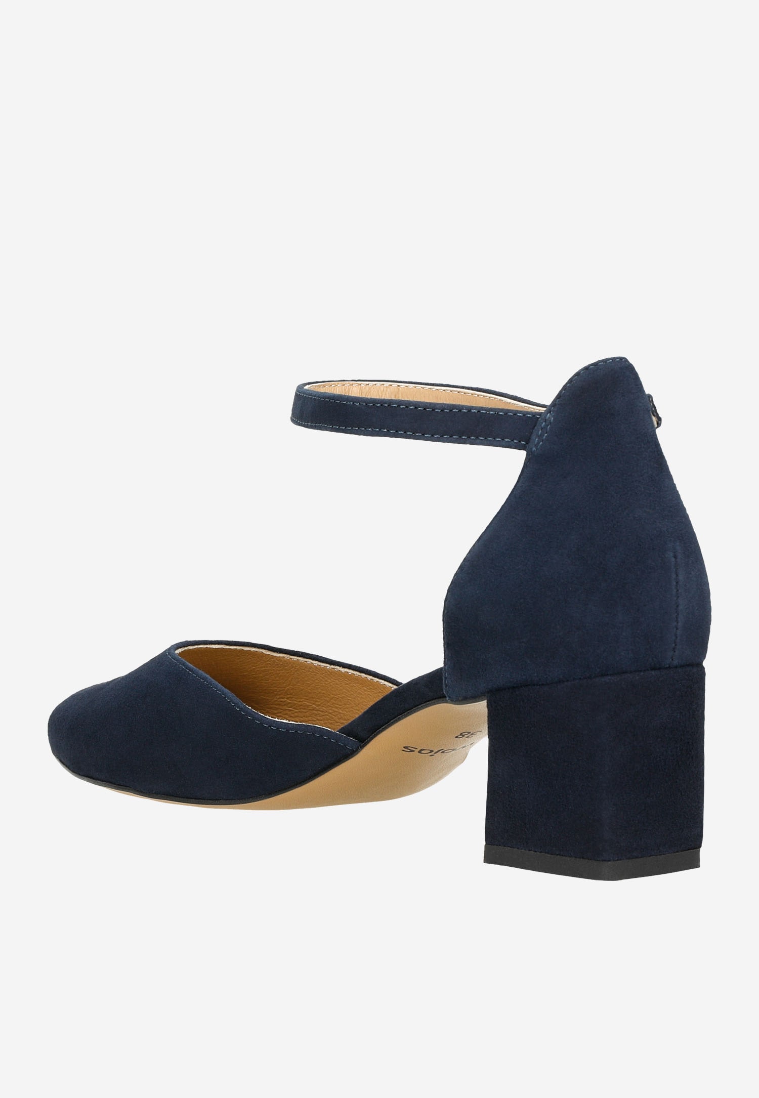 Złote czółenka damskie na niskim słupku