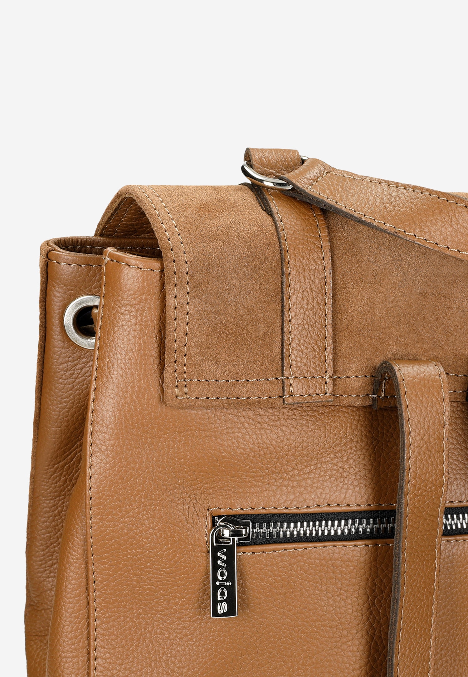 Czarny skórzany plecak miejski z łączonych skór