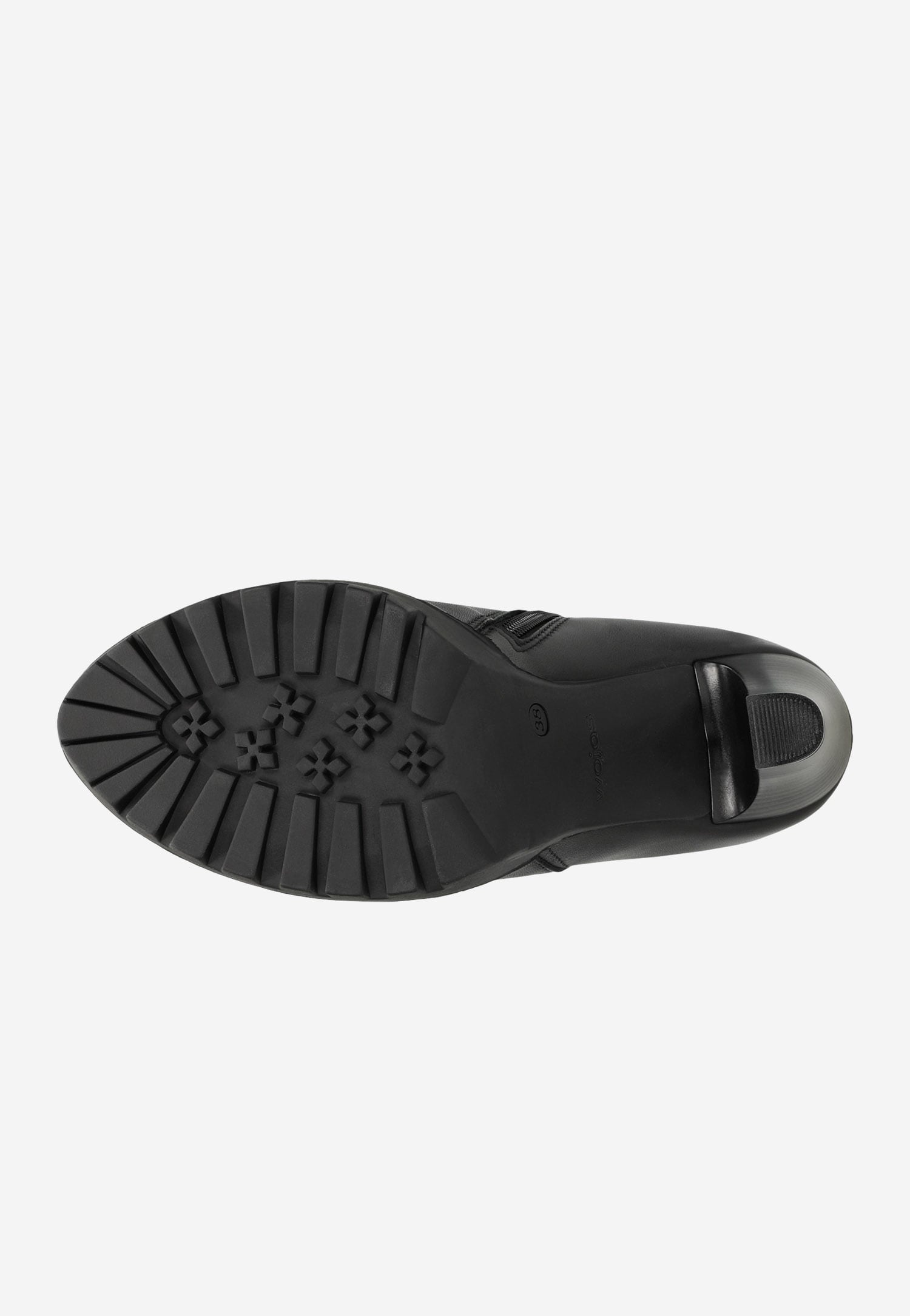 Czarne sznurowane trzewiki damskie na wysokim obcasie