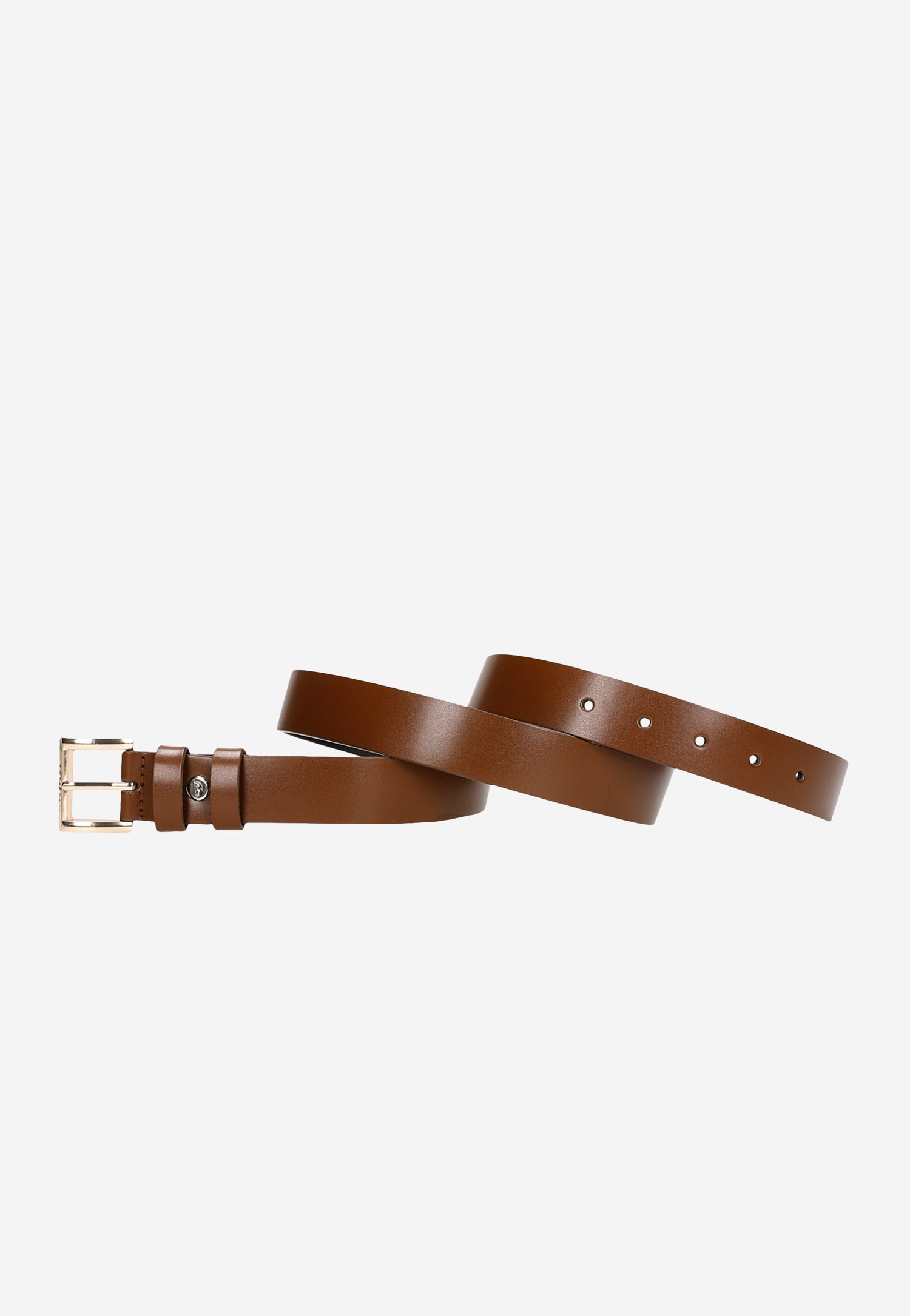 Brązowy pasek damski z naturalnej skóry licowej