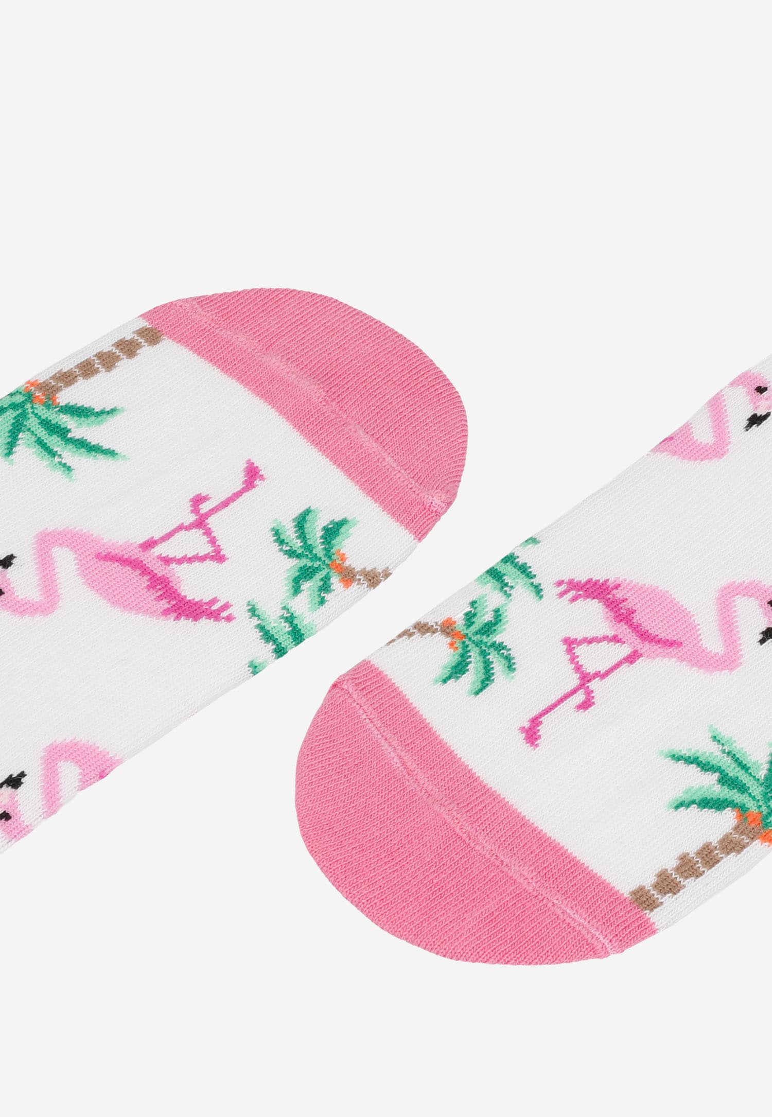 Stopki damskie z flamingami i palmami