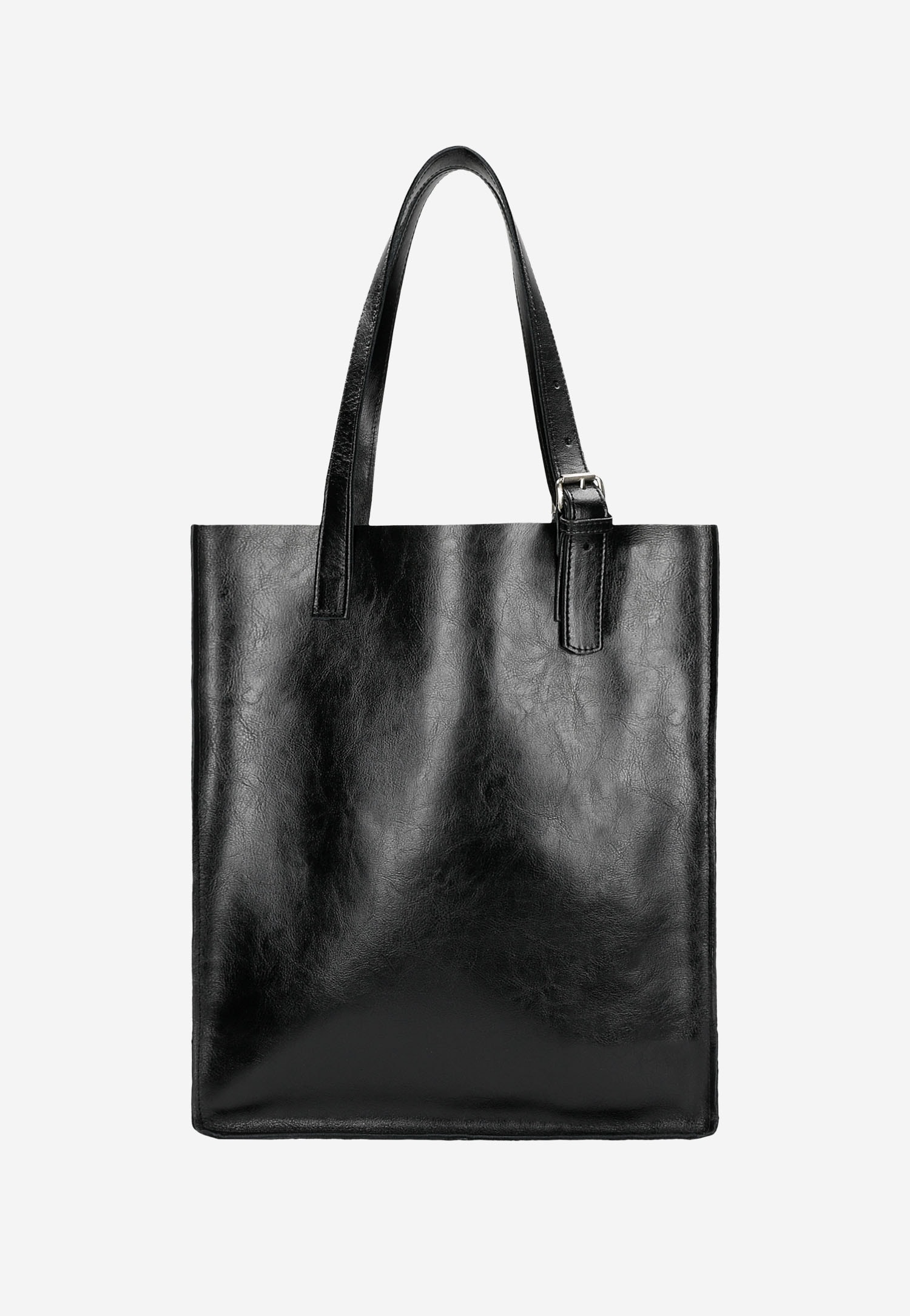 Duża skórzana torebka damska w kolorze czarnym