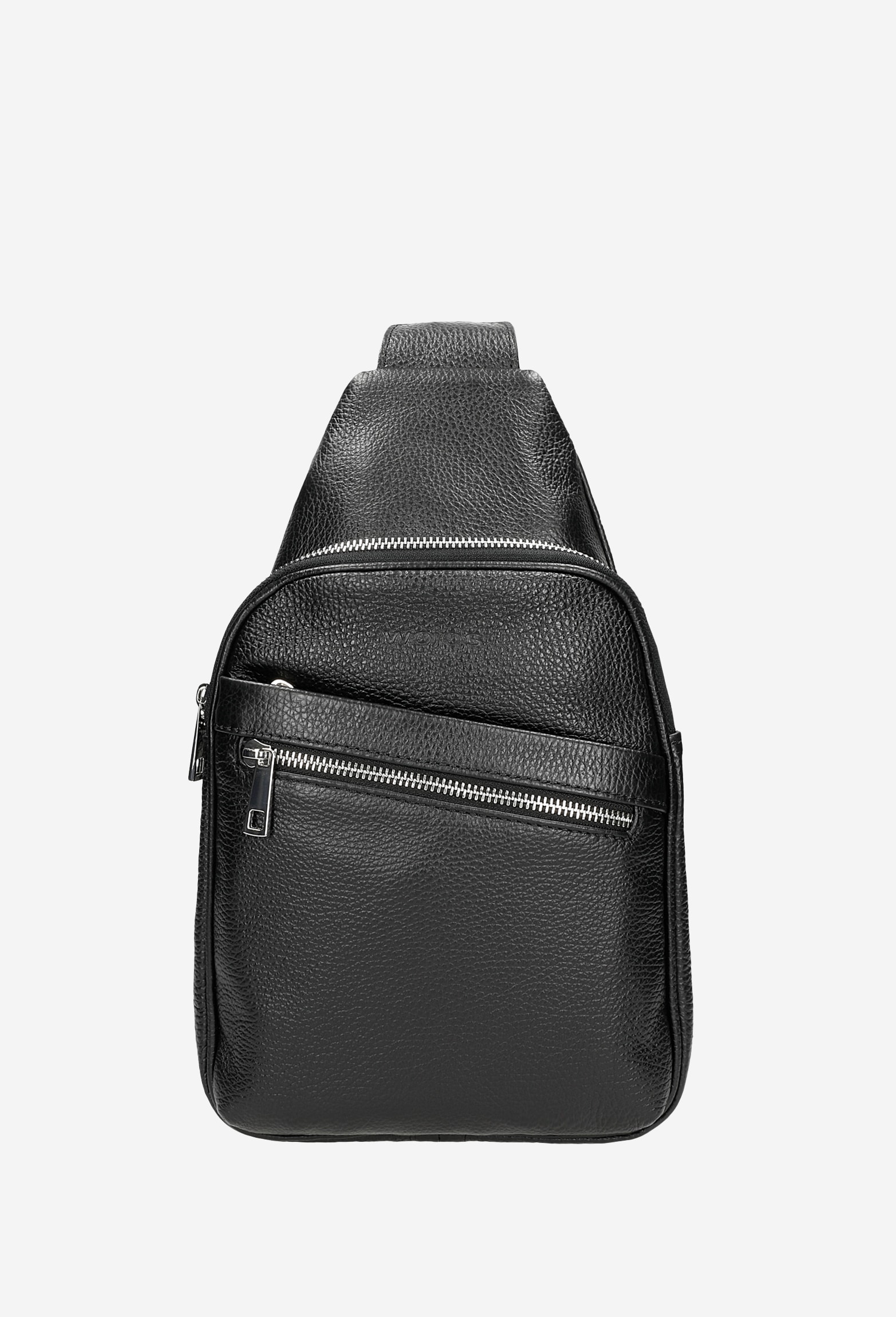 Mała czarna torba męska ze skóry licowej