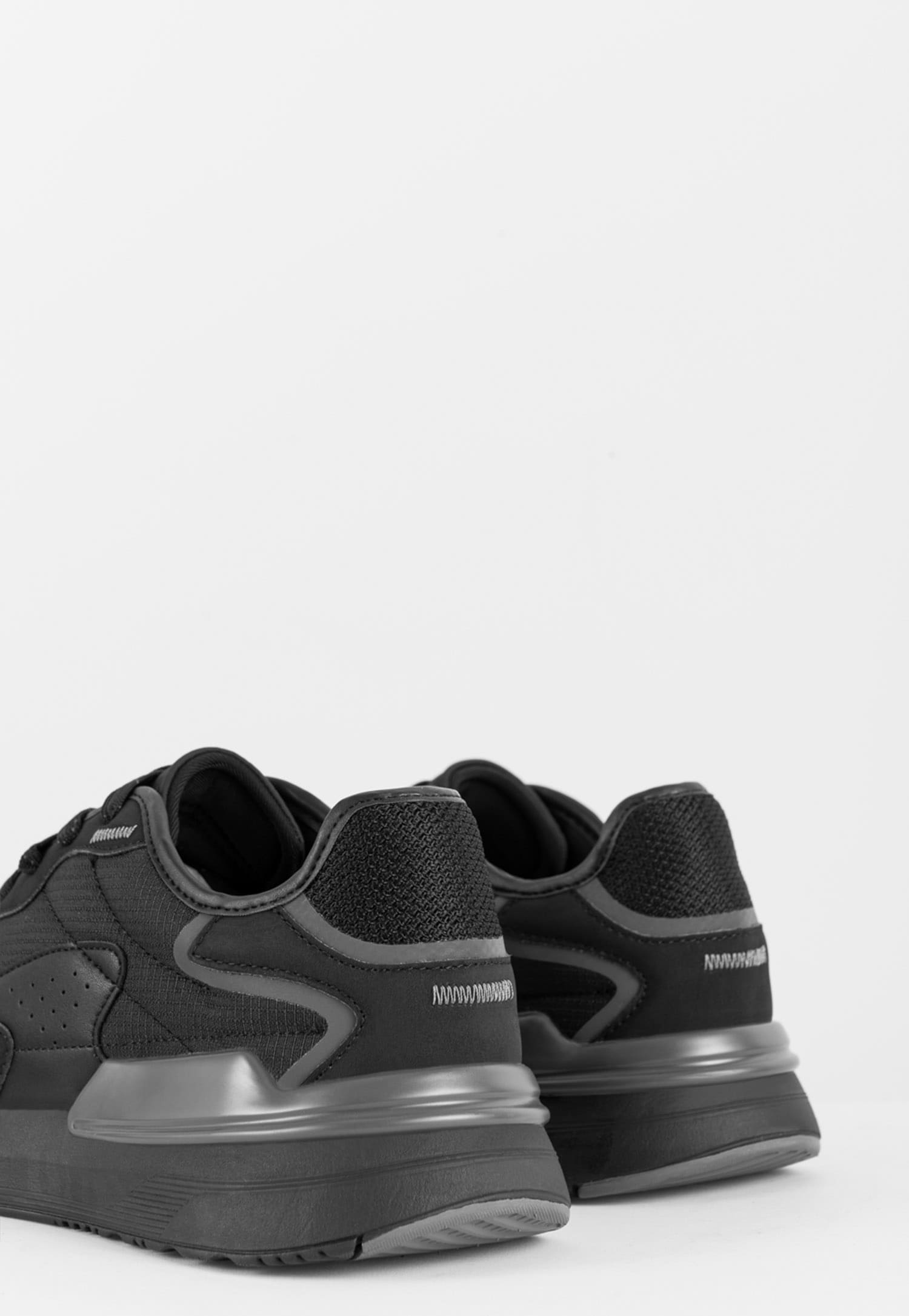 WJS czarne sneakersy męskie z szarymi wstawkami