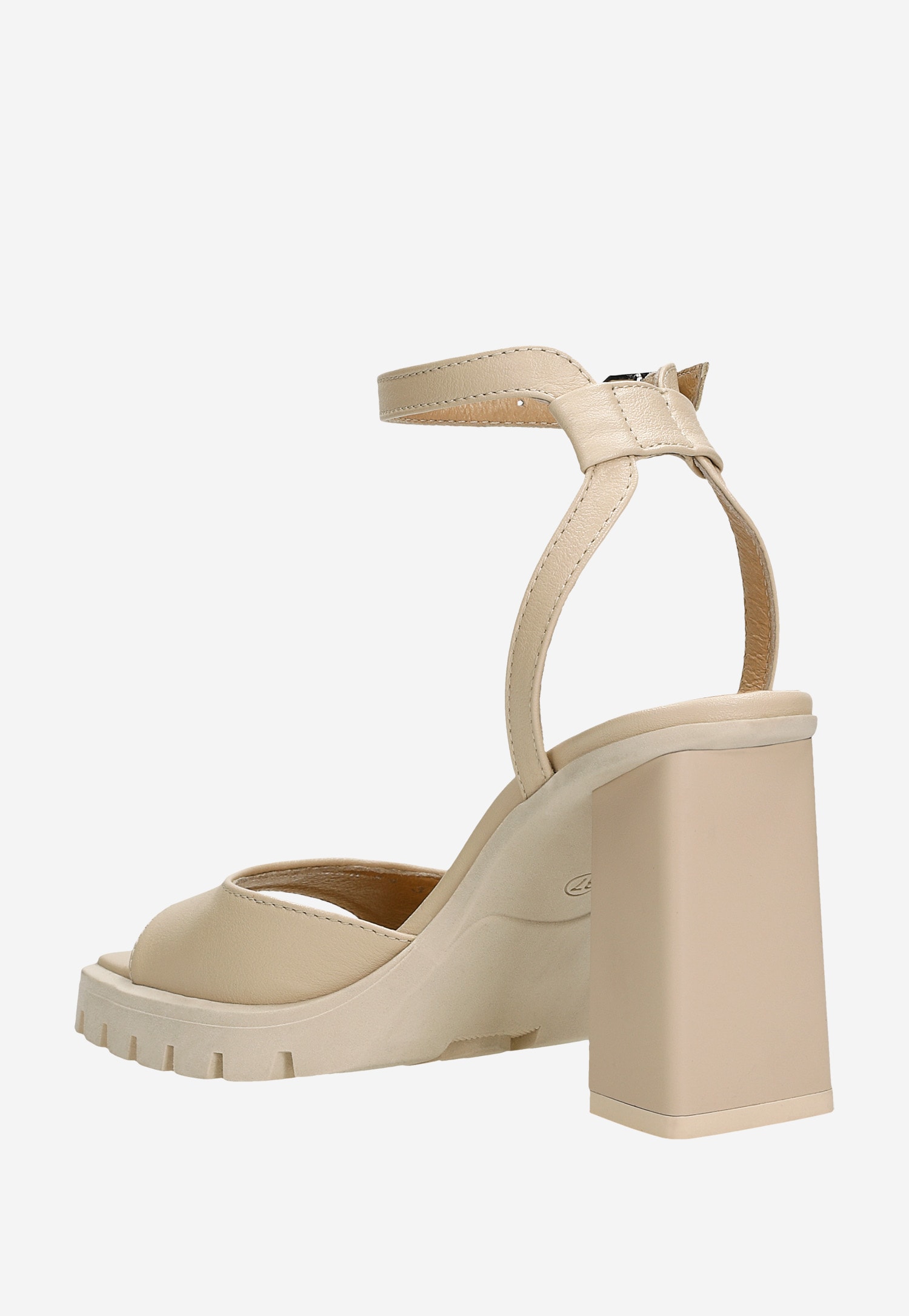 Beżowe sandały damskie z odkrytą piętą