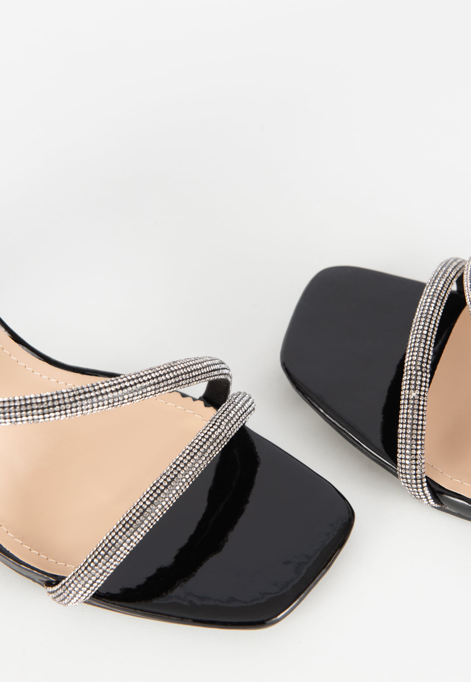 WJS złote sandały damskie z kryształkami na słupku