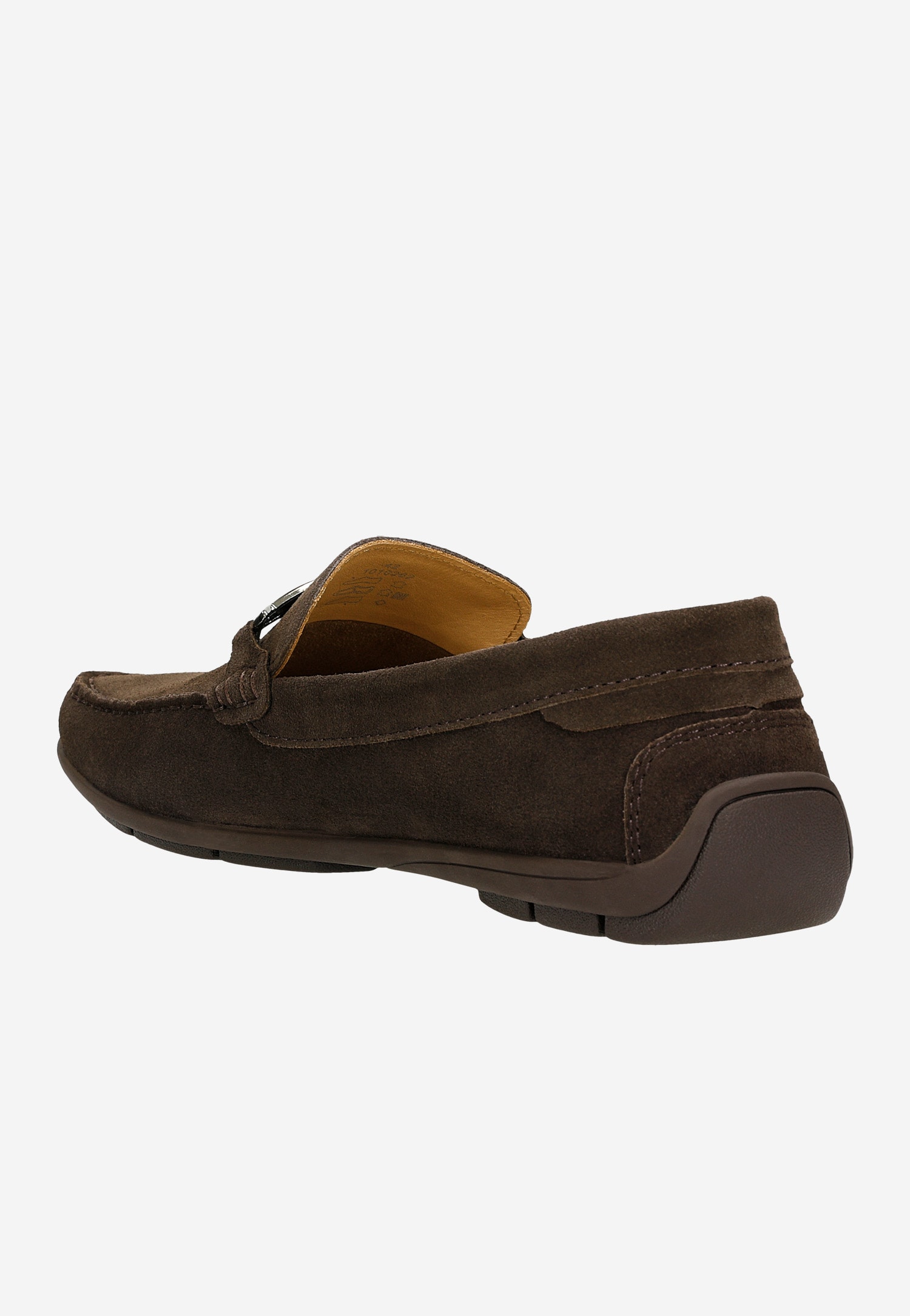 Mokasyny męskie z naturalnej skóry licowej z metalową ozdobą