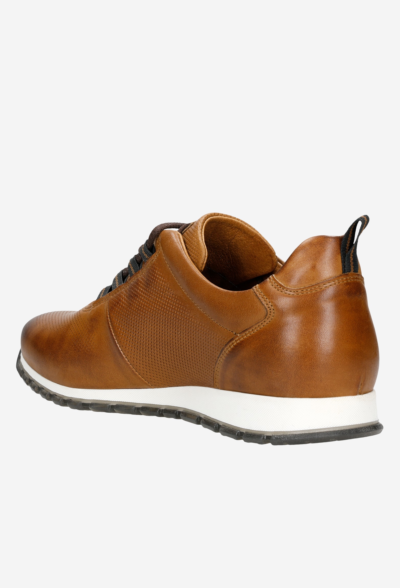 Sneakersy męskie z ciemnobrązowej skóry licowej