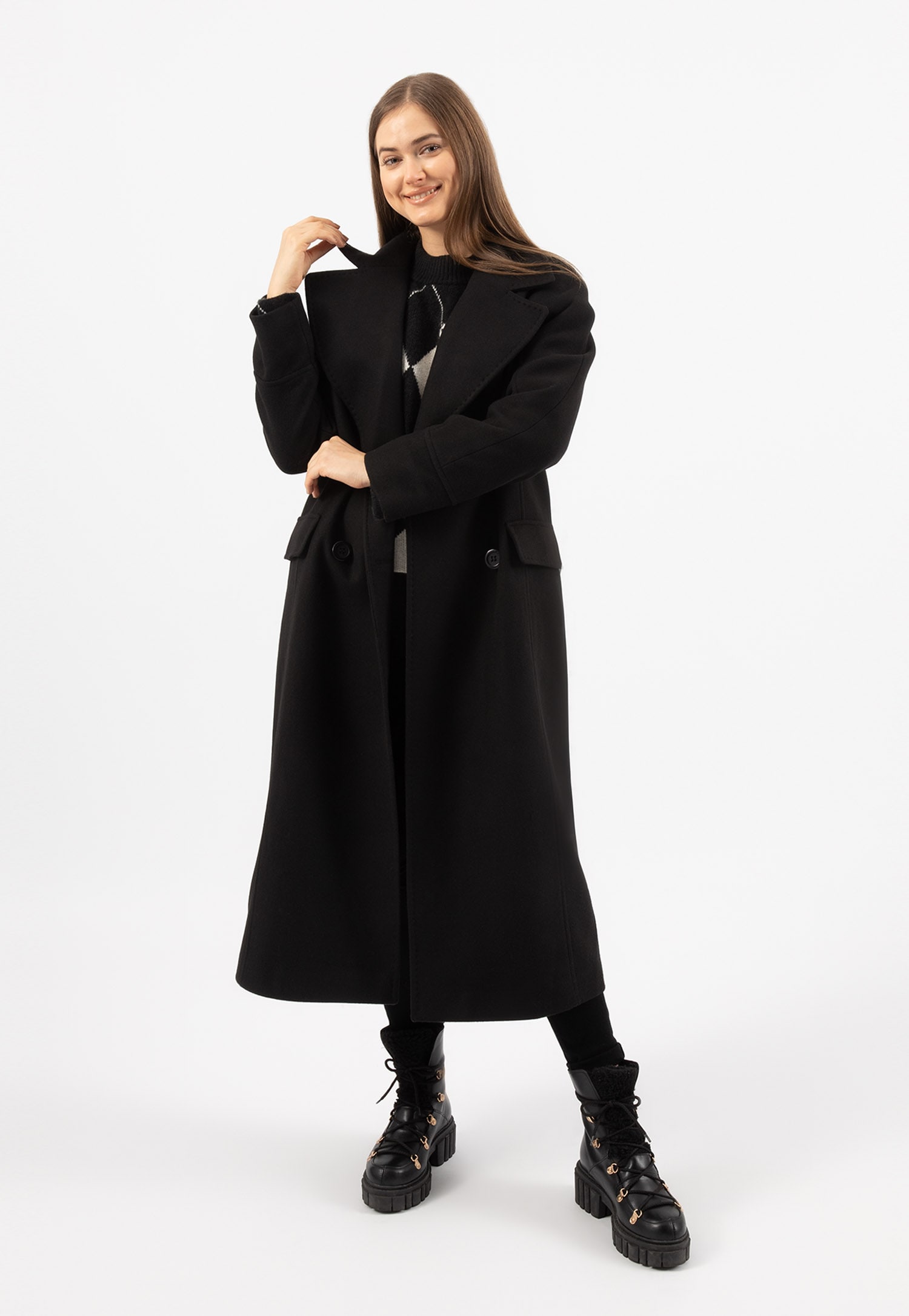 RELAKS beżowe trzewiki damskie z białym kożuszkiem i podeszwą trepową