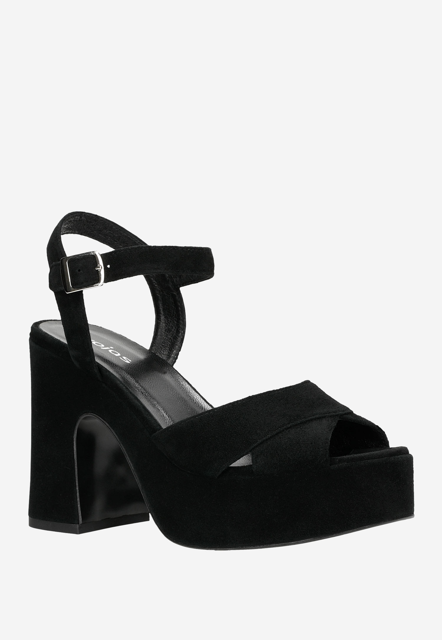 Masywne beżowe sandały damskie z weluru