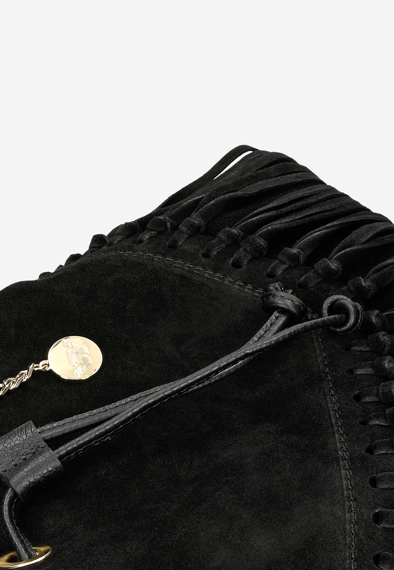 Czarna torebka z frędzlami w stylu boho