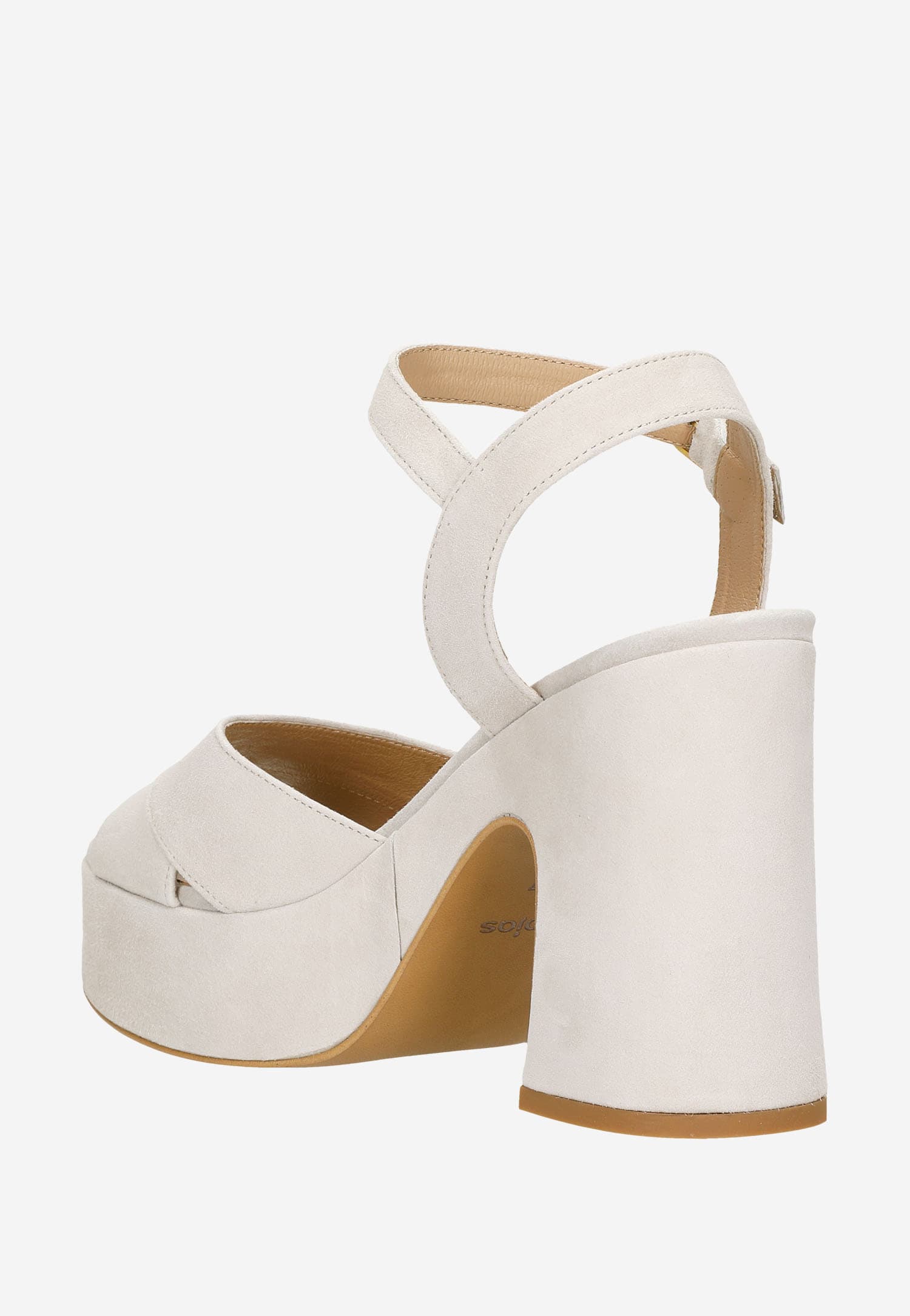 Masywne beżowe sandały damskie z weluru