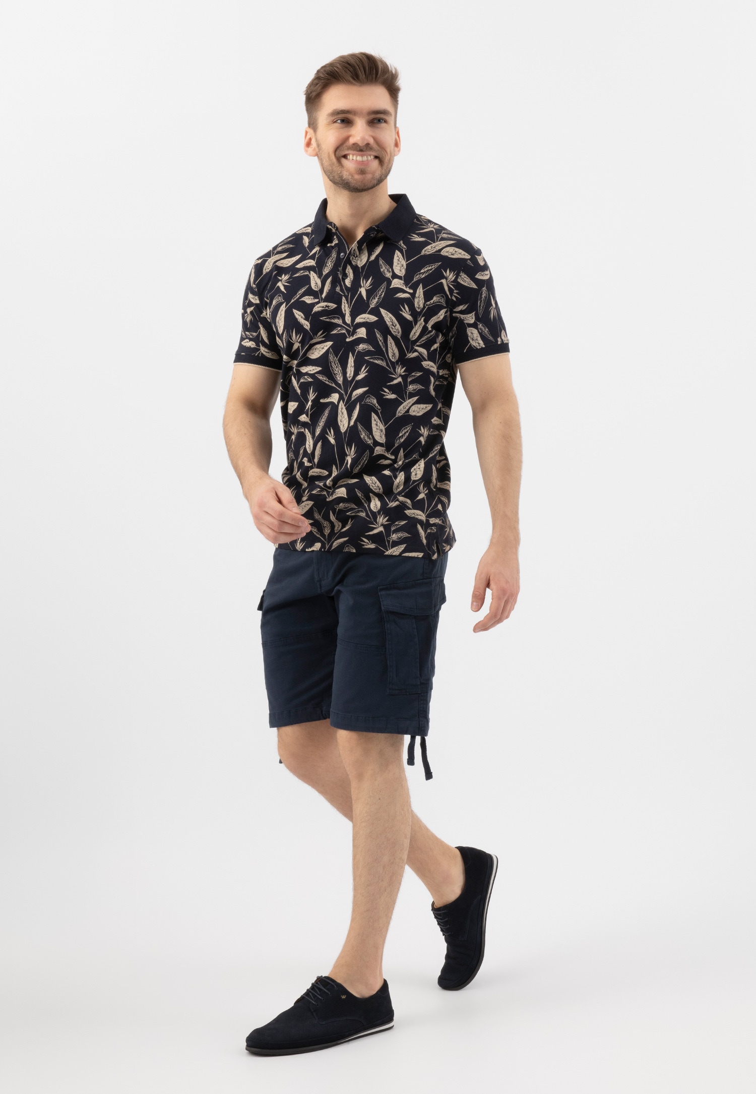 Czarne skórzane półbuty męskie na płaskiej podeszwie