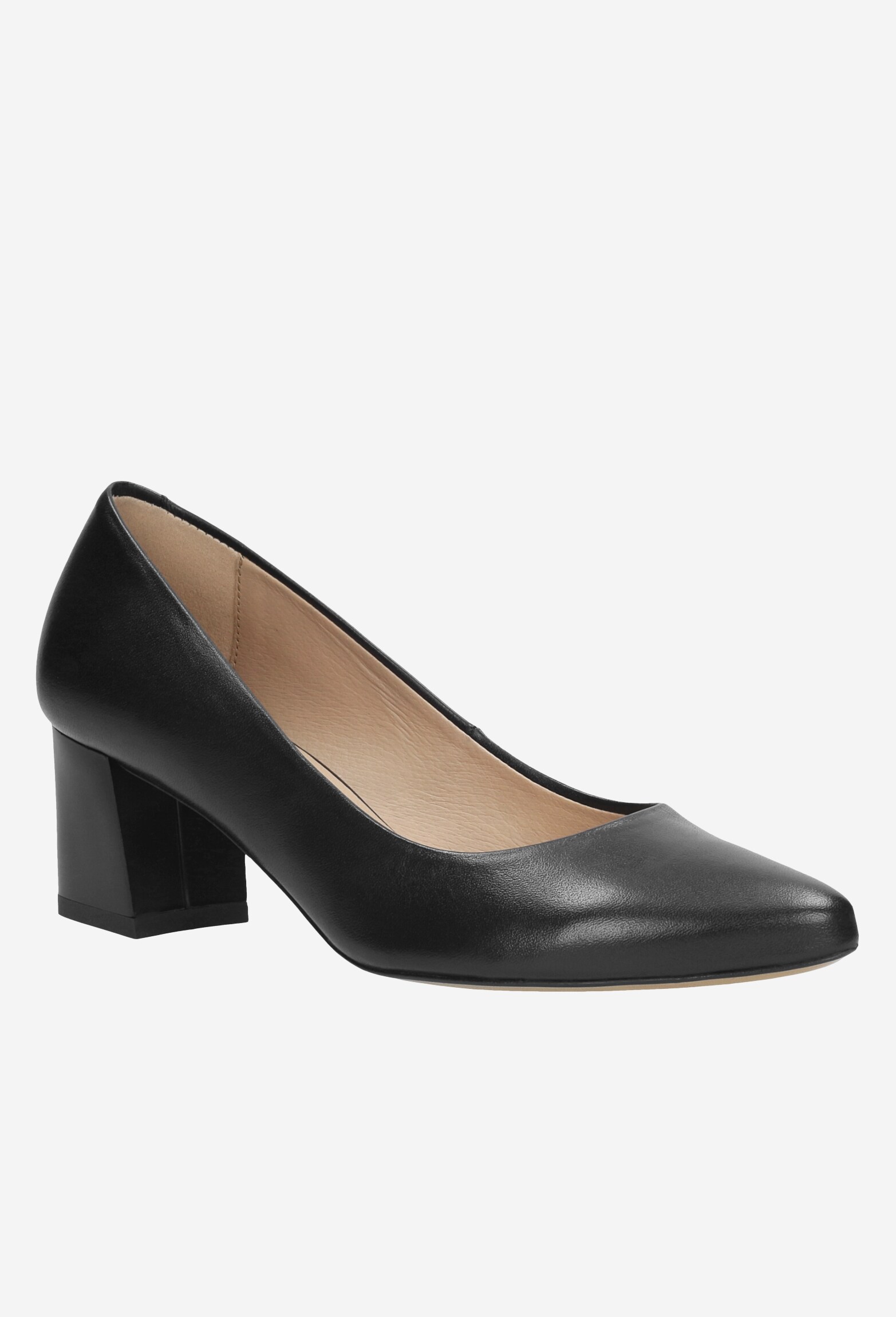 Beżowe lakierowane czółenka damskie na obcasie