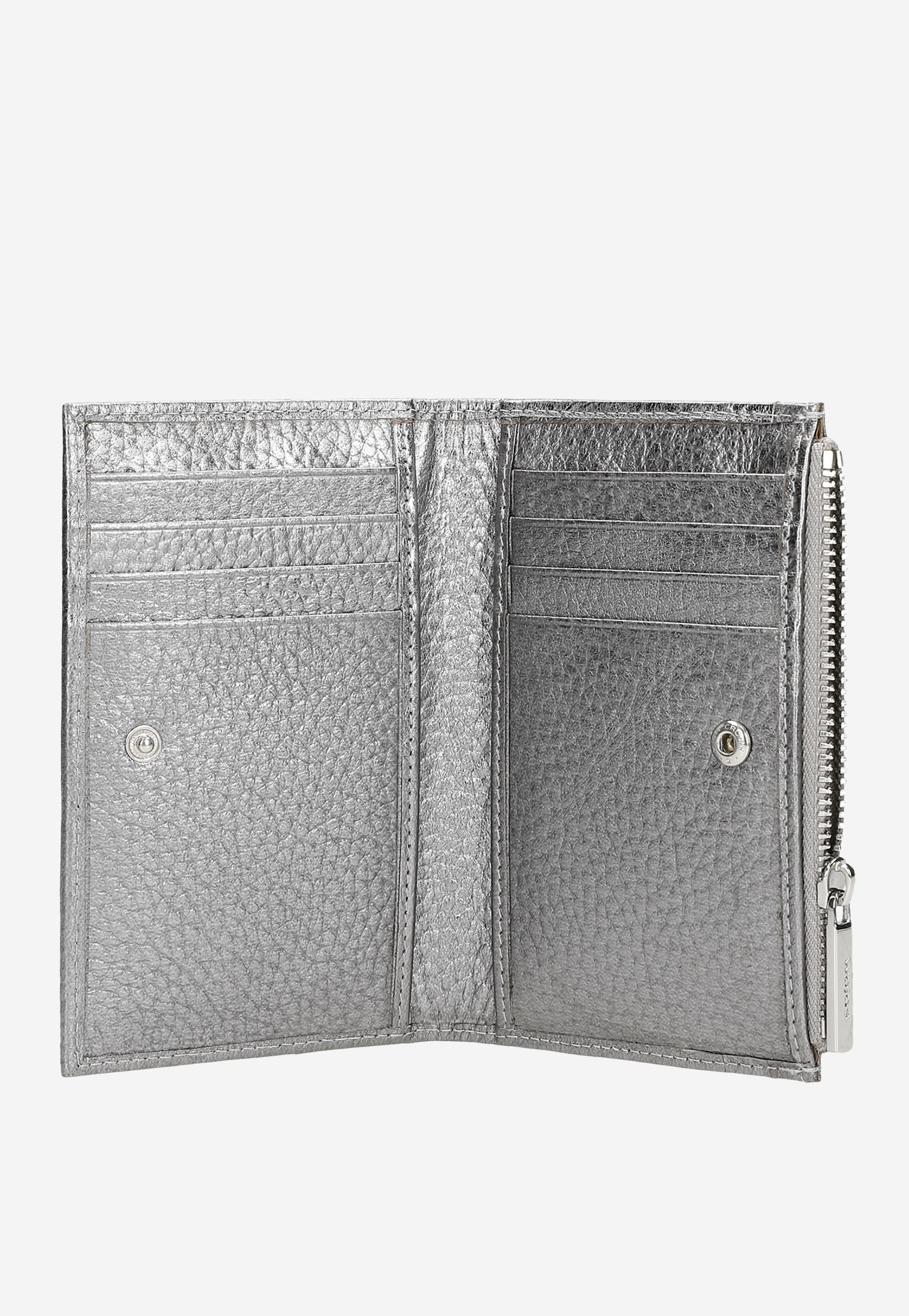 Różowy metaliczny portfel damski