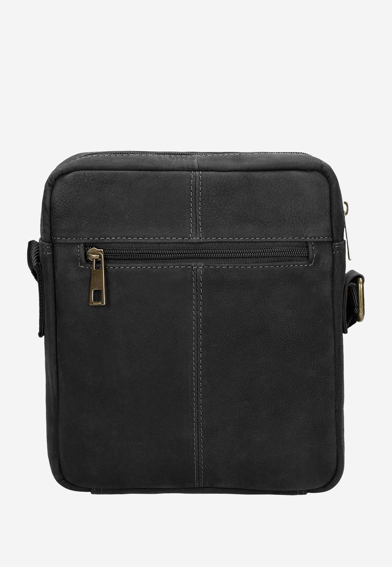 Czarna torba męska na ramię z nubuku olejowanego