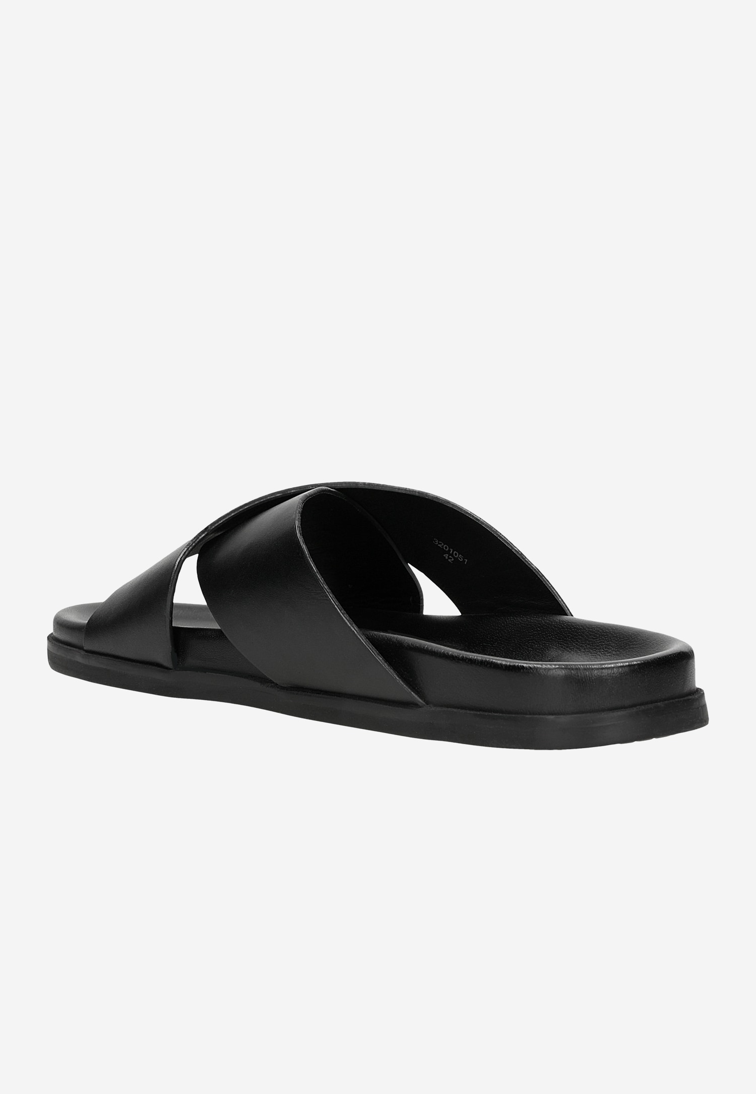 Czarne klapki męskie z gładkiej skóry licowej