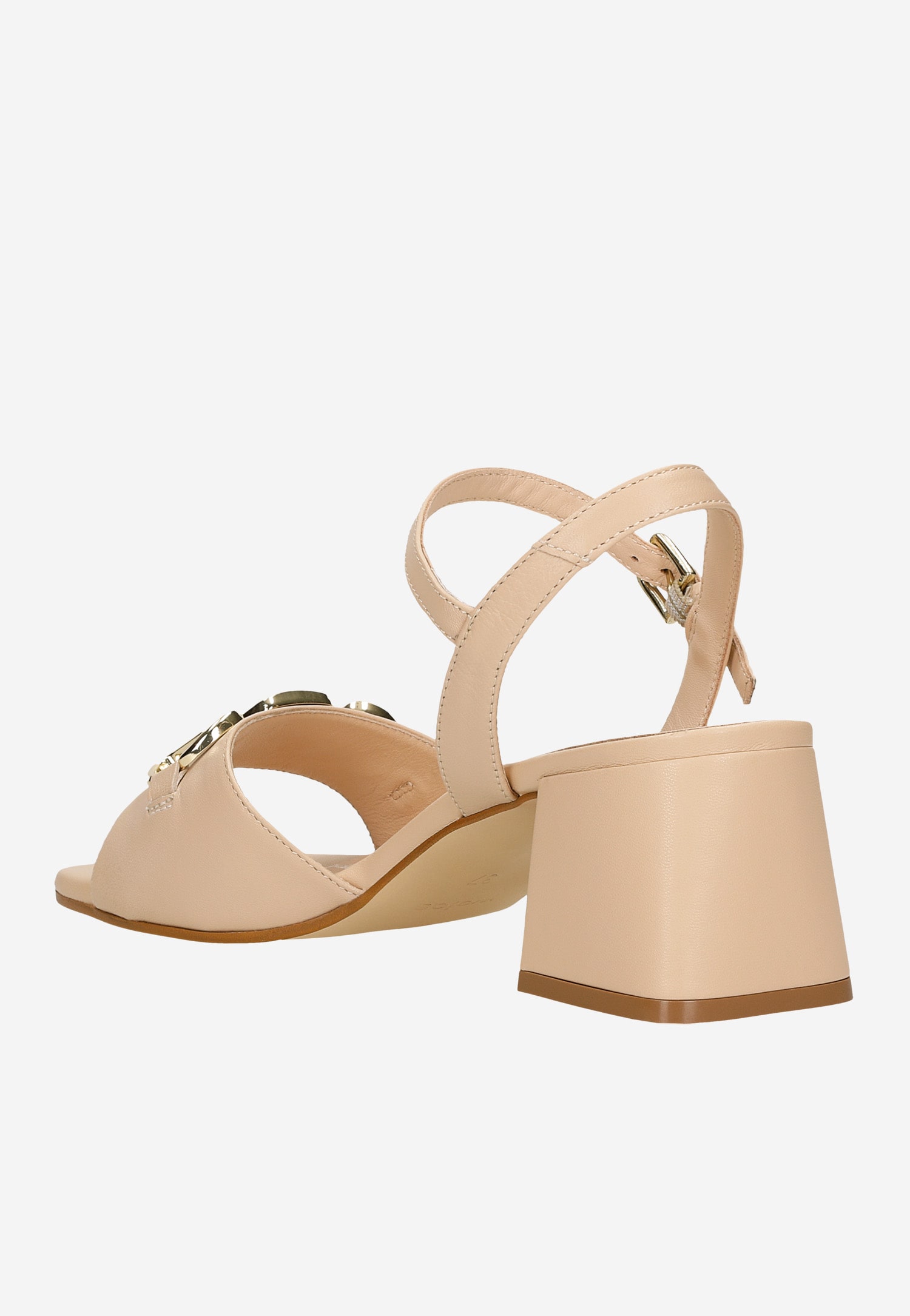 Eleganckie beżowe sandały damskie na obcasie