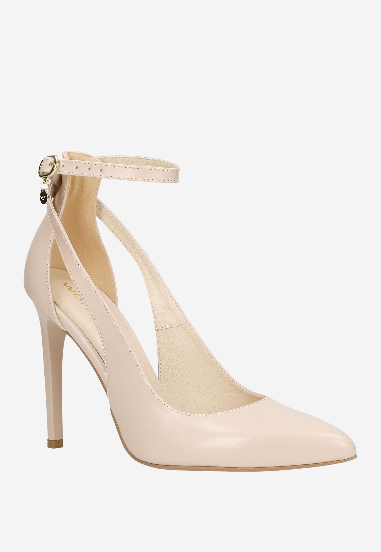 Eleganckie beżowe czółenka damskie na szpilce