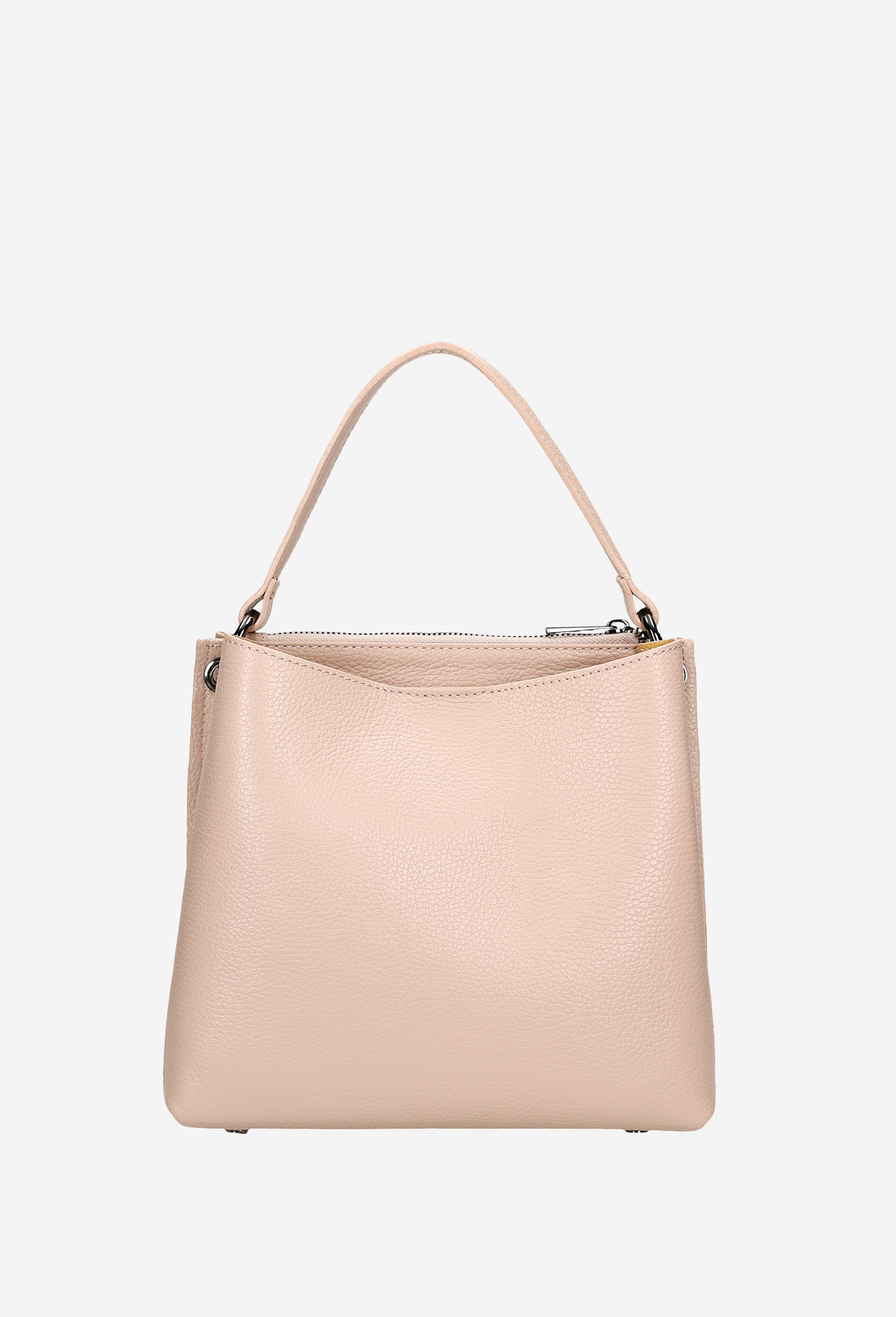 Duża ciemnobrązowa torebka damska kuferek z tłoczeniem