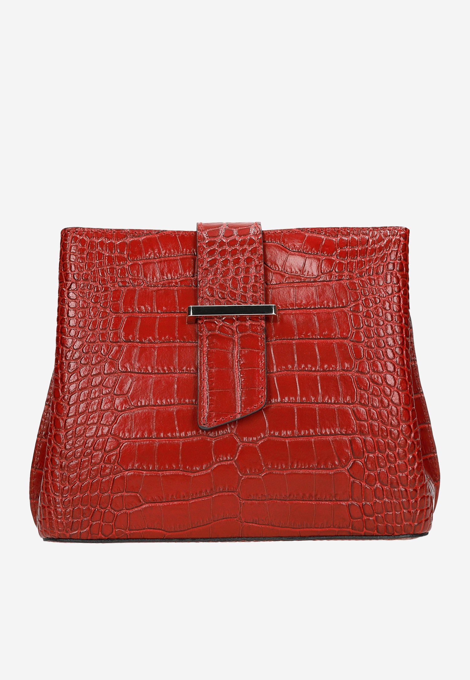 Beżowy kuferek damski ze skóry licowej