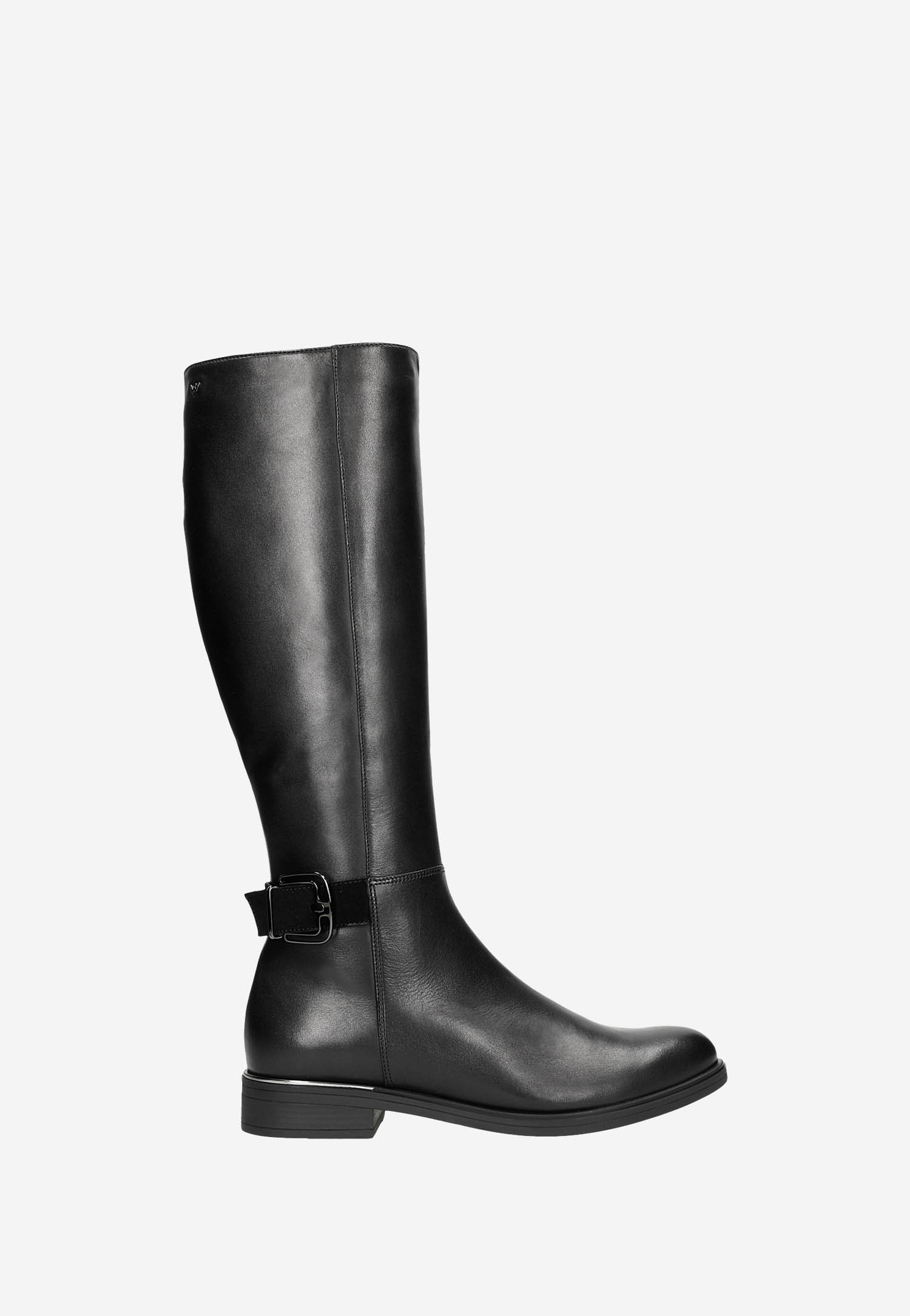 Czarne kozaki damskie typu oficerki