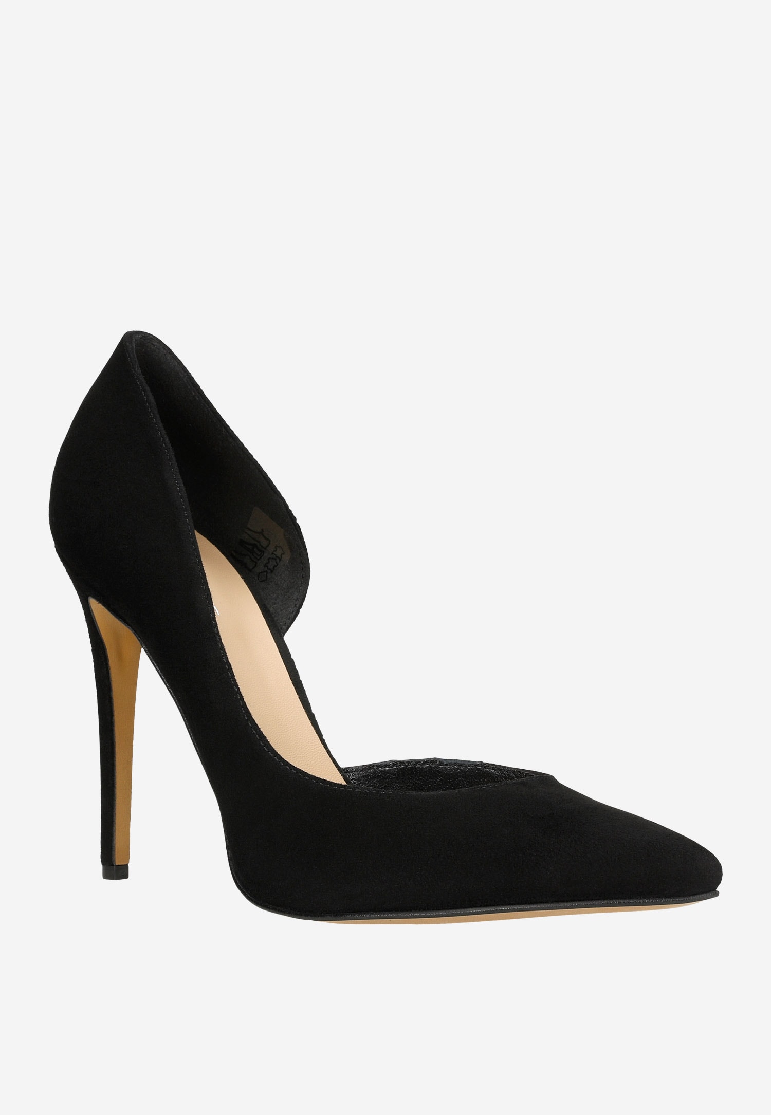 Czarne welurowe czółenka na wysokim obcasie