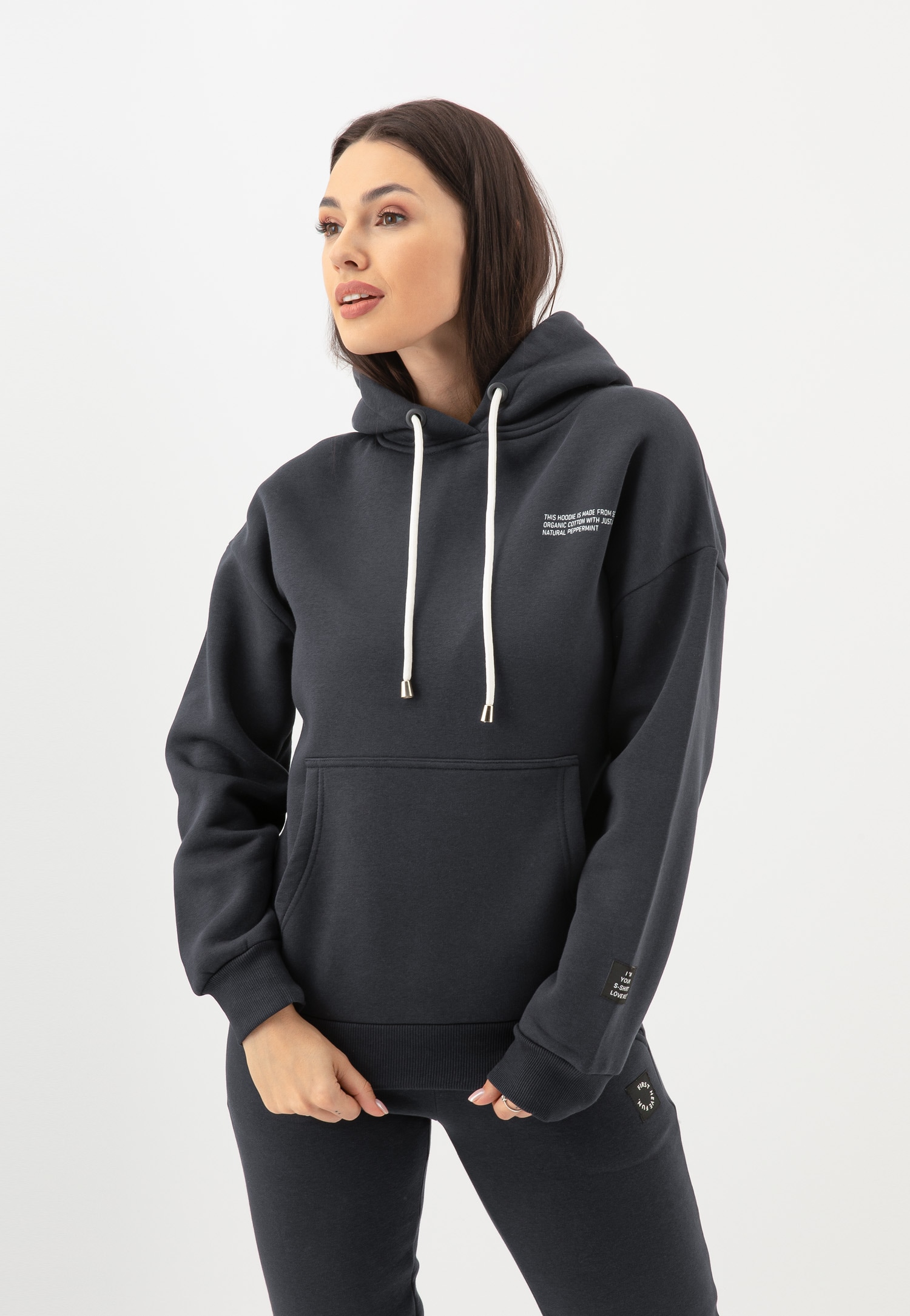 RELAKS bluza damska w kolorze ciemnego popielu