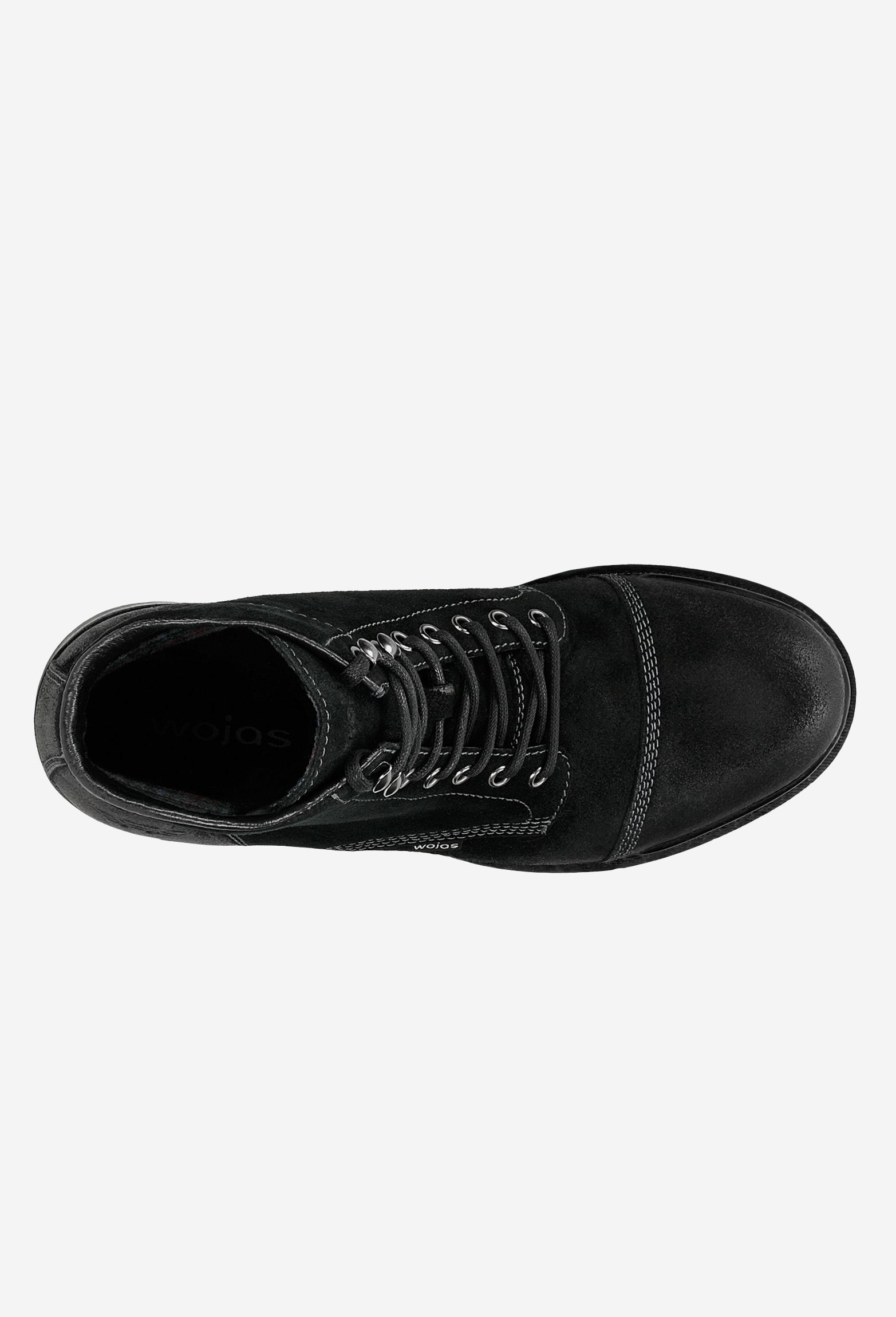 Czarne sznurowane bikery męskie z dwoiny welurowej