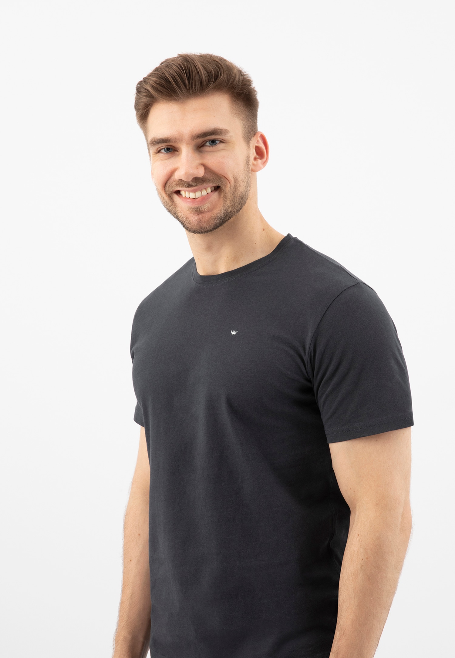 Jasnoniebieski t-shirt męski bawełniany