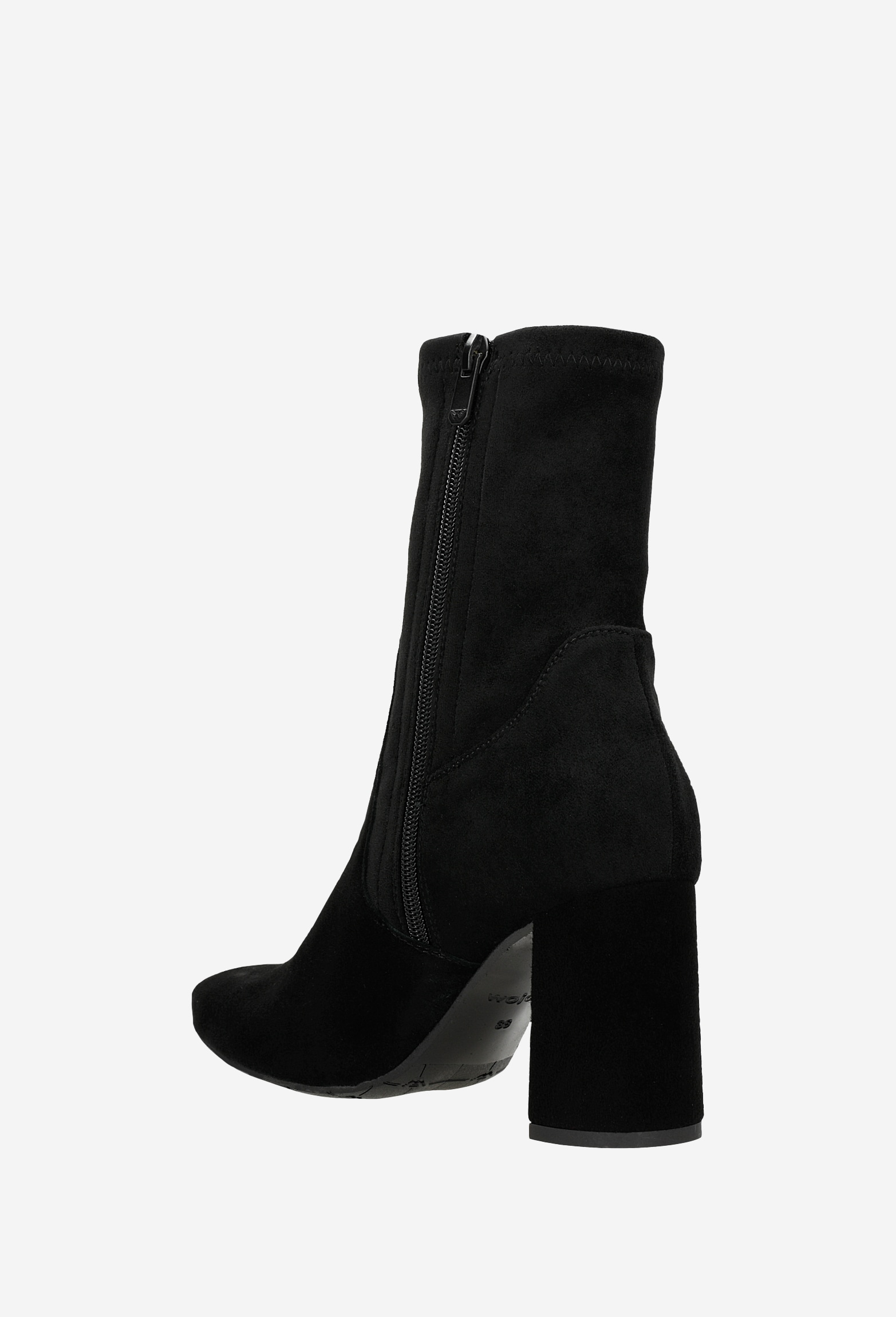 Czarne welurowe botki damskie