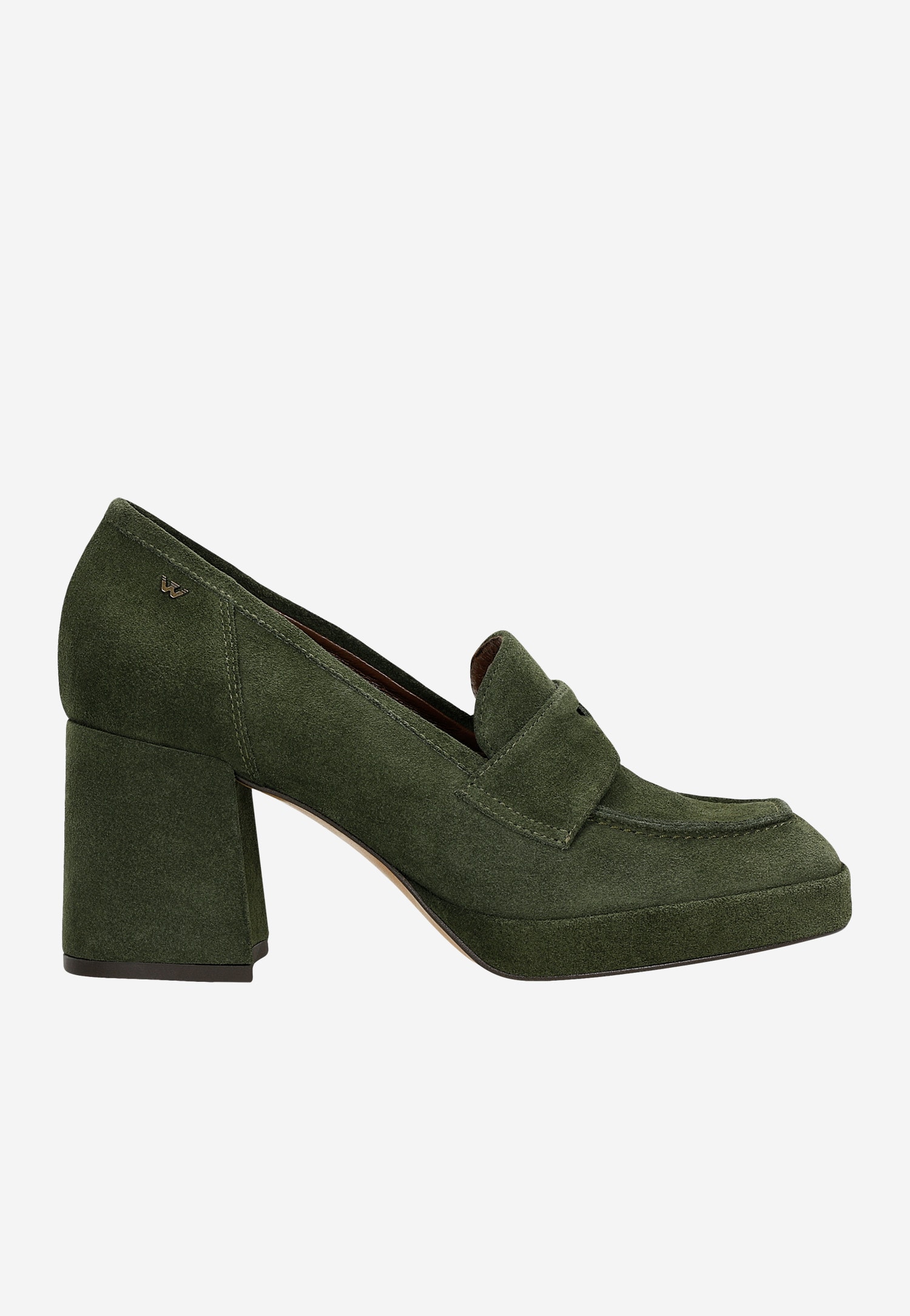 Zielone mokasyny damskie na słupku