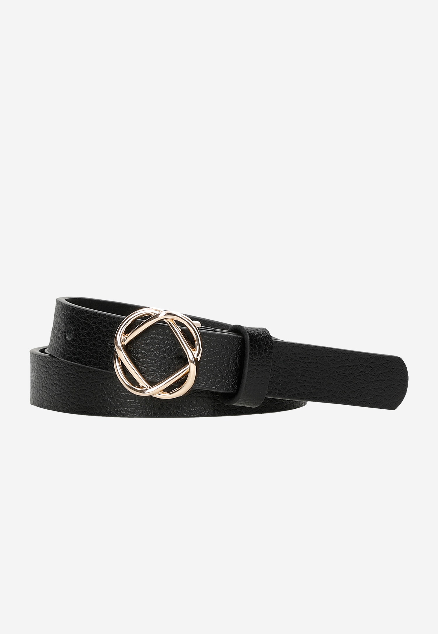 Elegancki czarny pasek damski ze skóry licowej