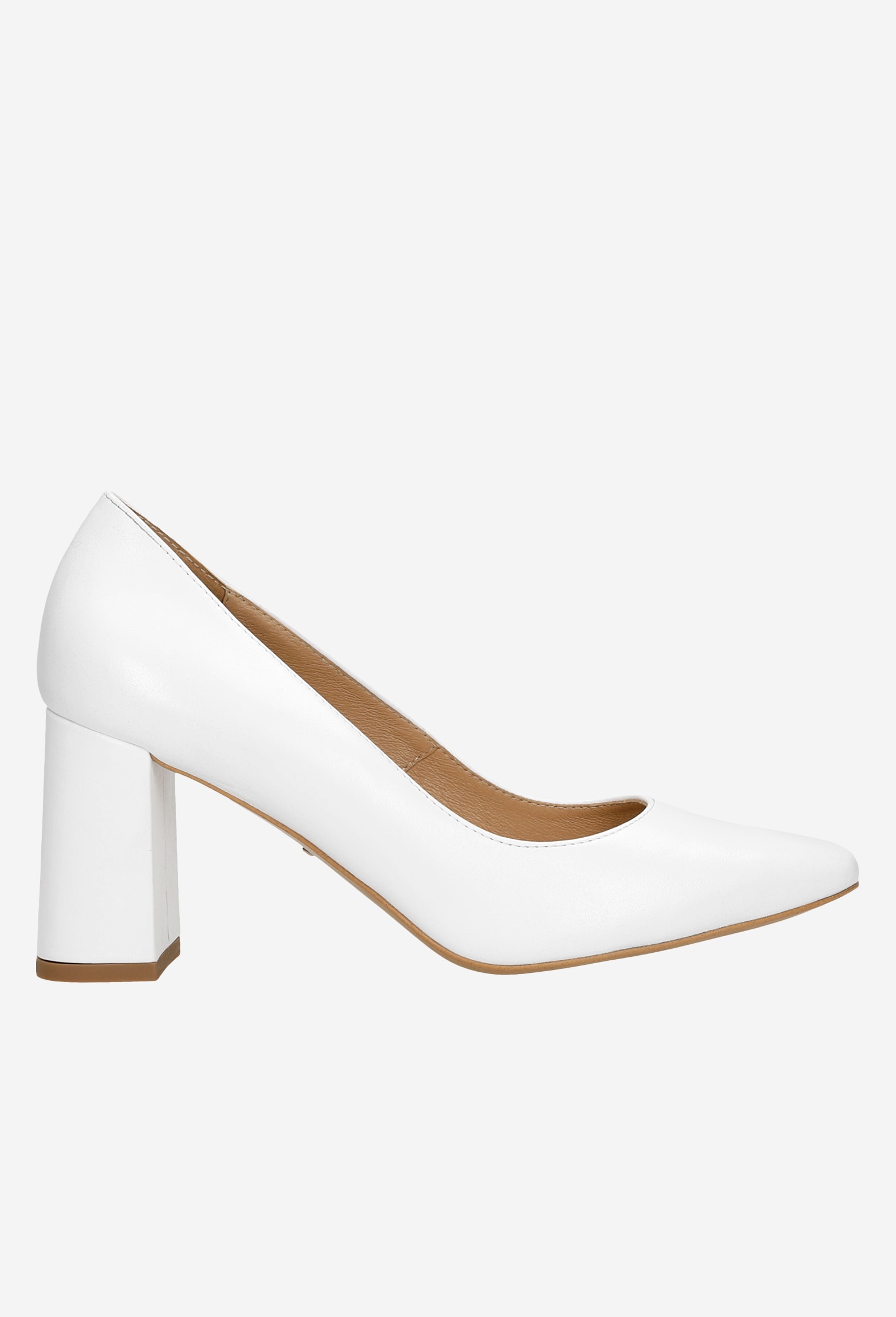 Delikatne czółenka damskie na słupku w kolorze beżowym