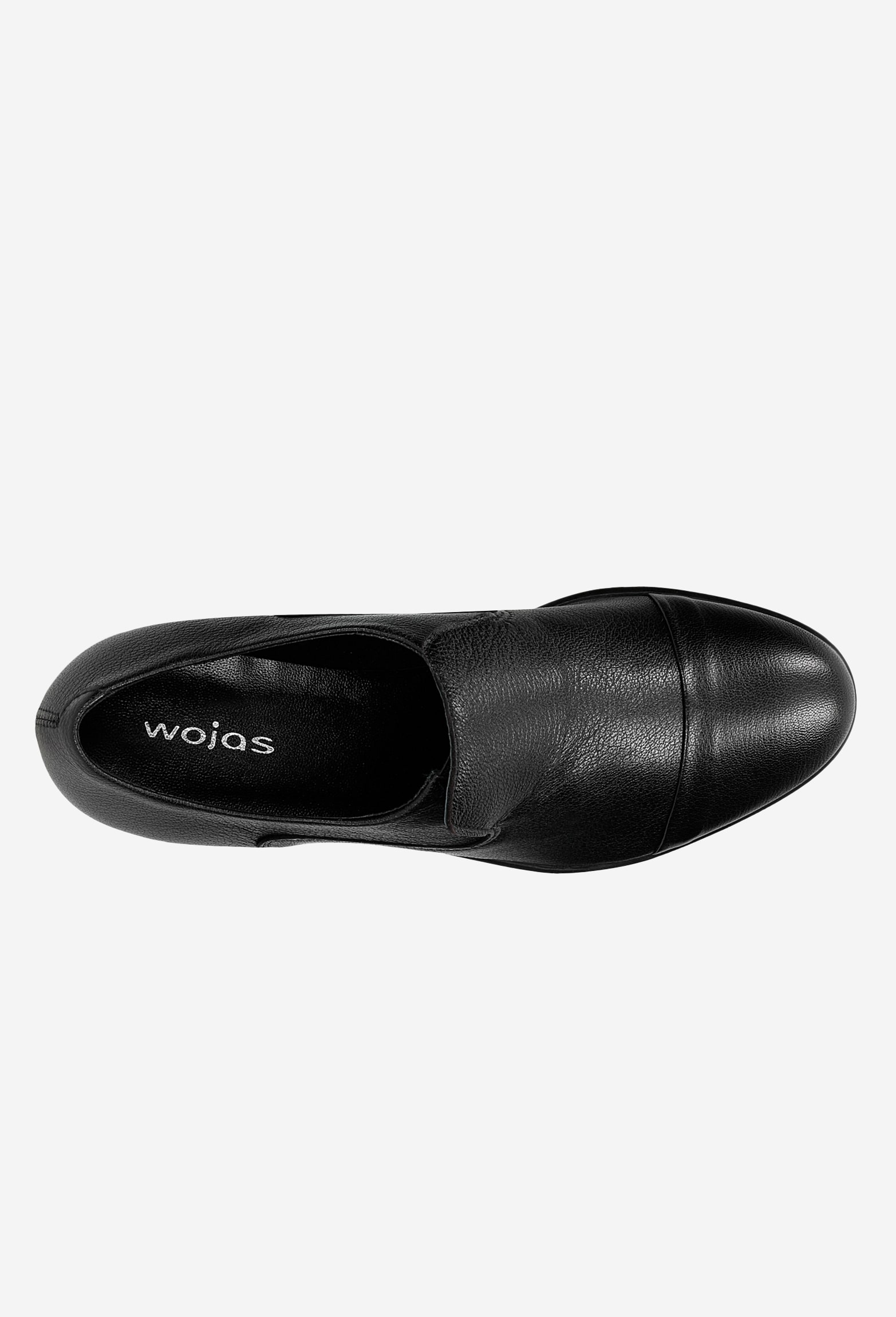 Czarne loafersy damskie ze skóry licowej