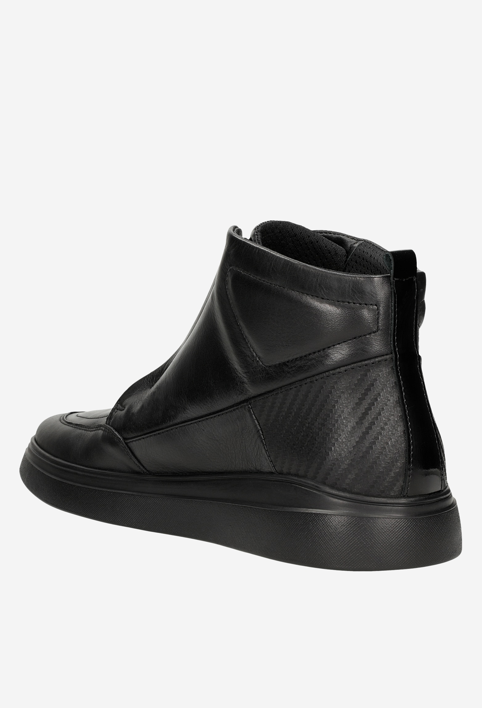 Czarne skórzane designerskie botki męskie