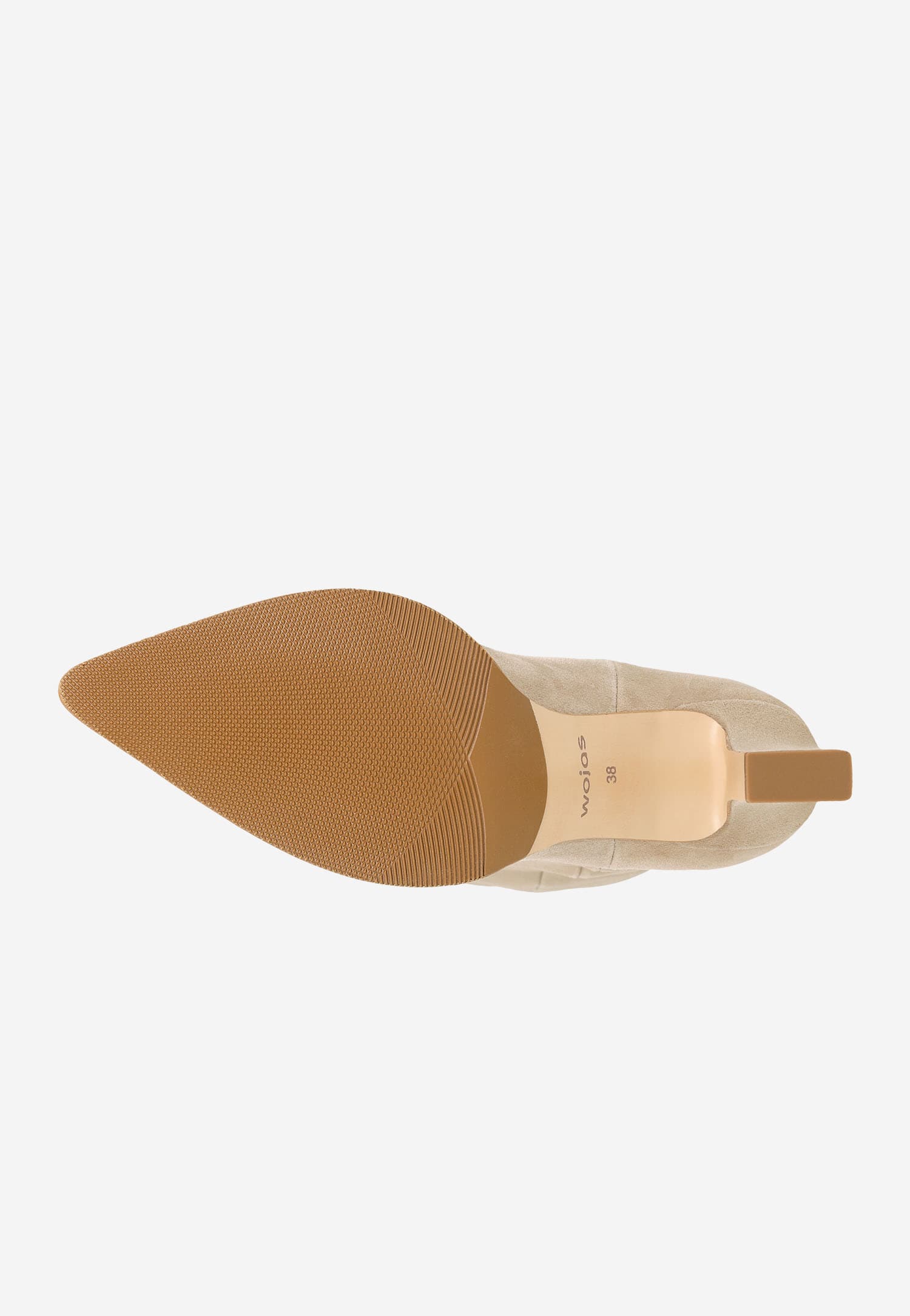 Jasnobrązowe kozaki damskie na słupku