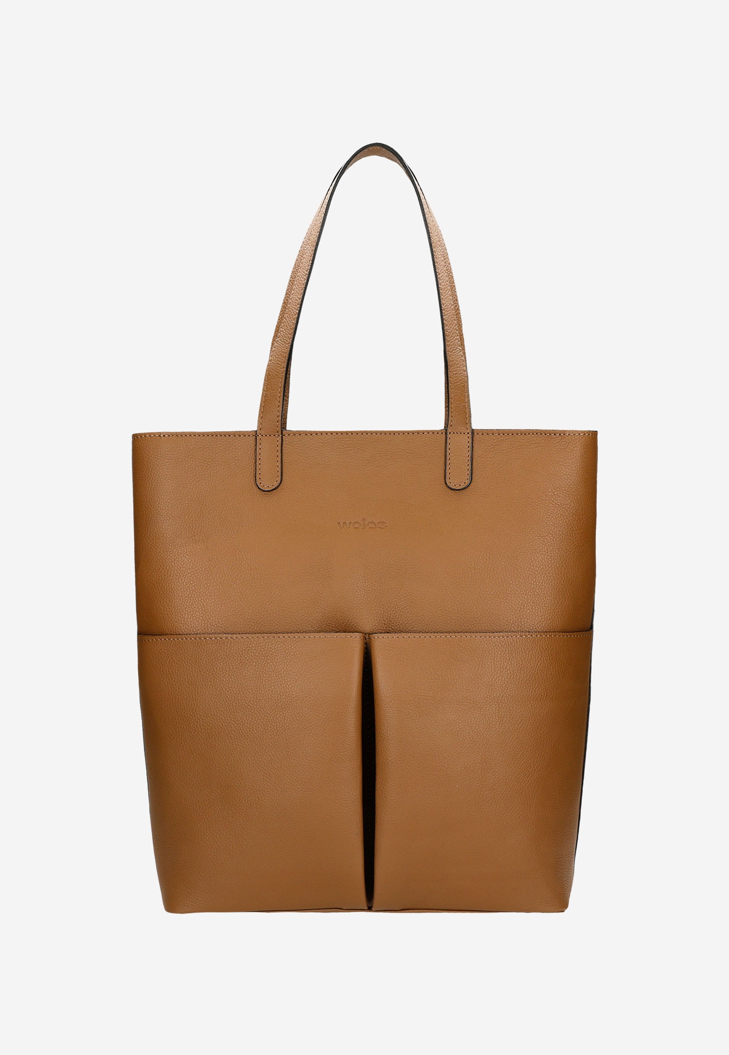 Pojemna skórzana shopperka damska w kolorze brązowym