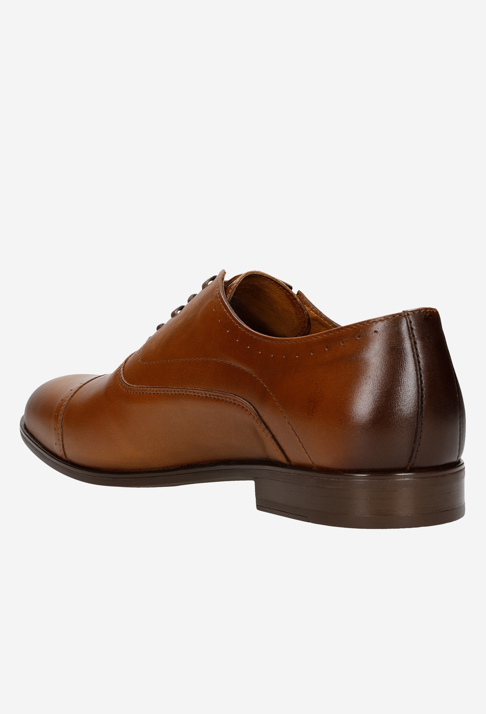 Jasnobrązowe półbuty męskie ze skóry licowej