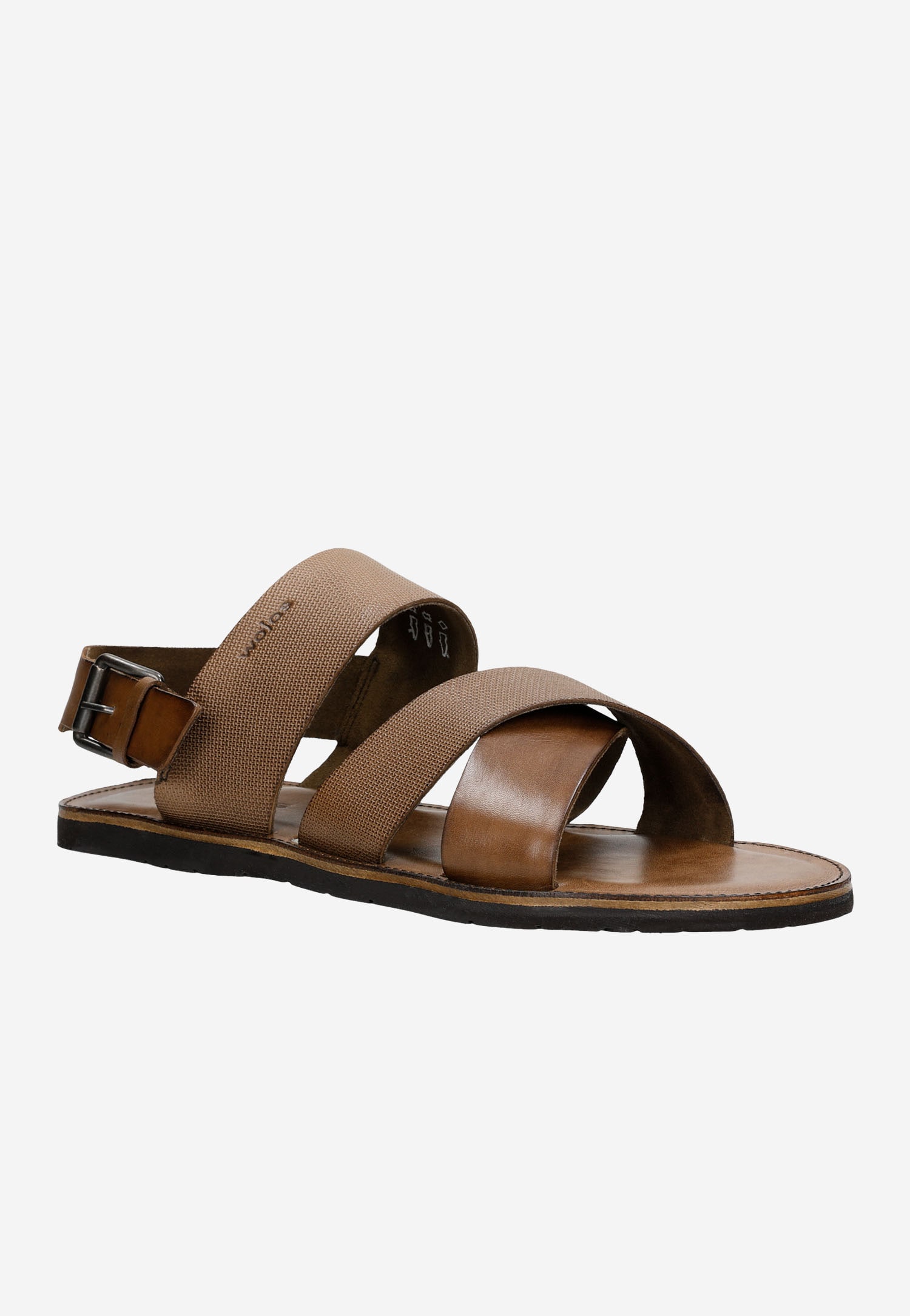 Skórzane sandały męskie w kolorze brązowym