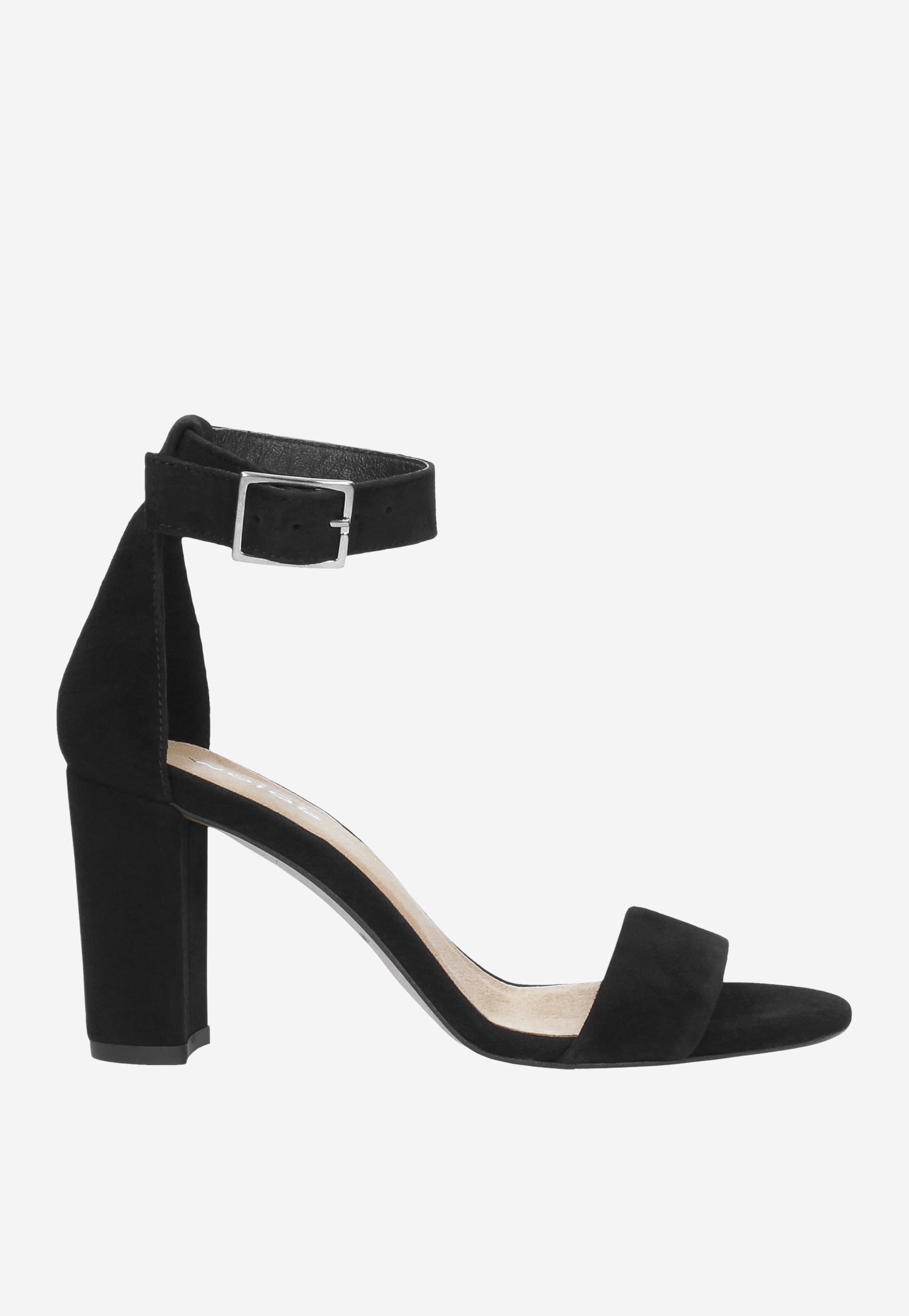 Czarne welurowe sandały damskie na słupku