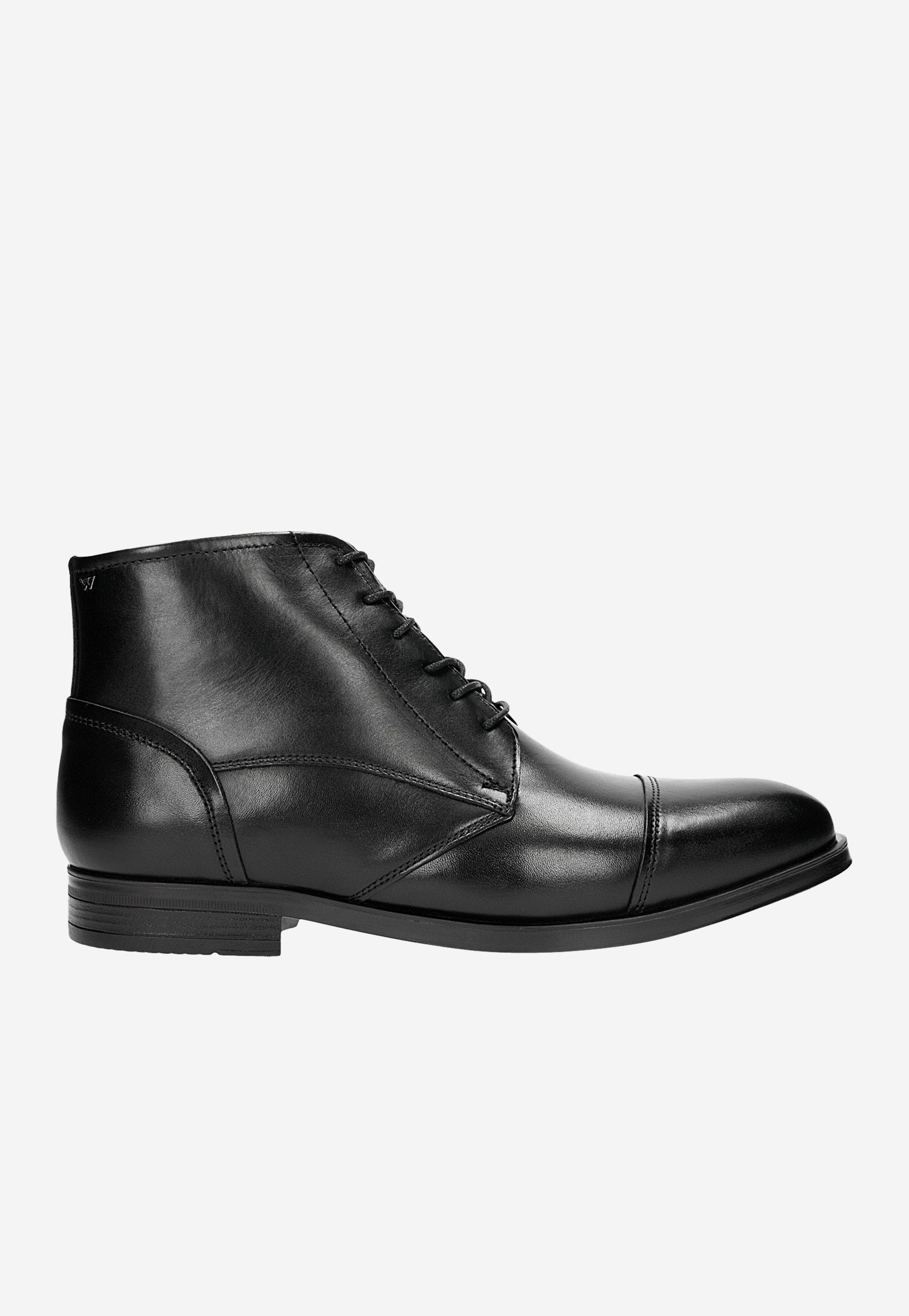 Minimalistyczne czarne trzewiki męskie ze skóry licowej